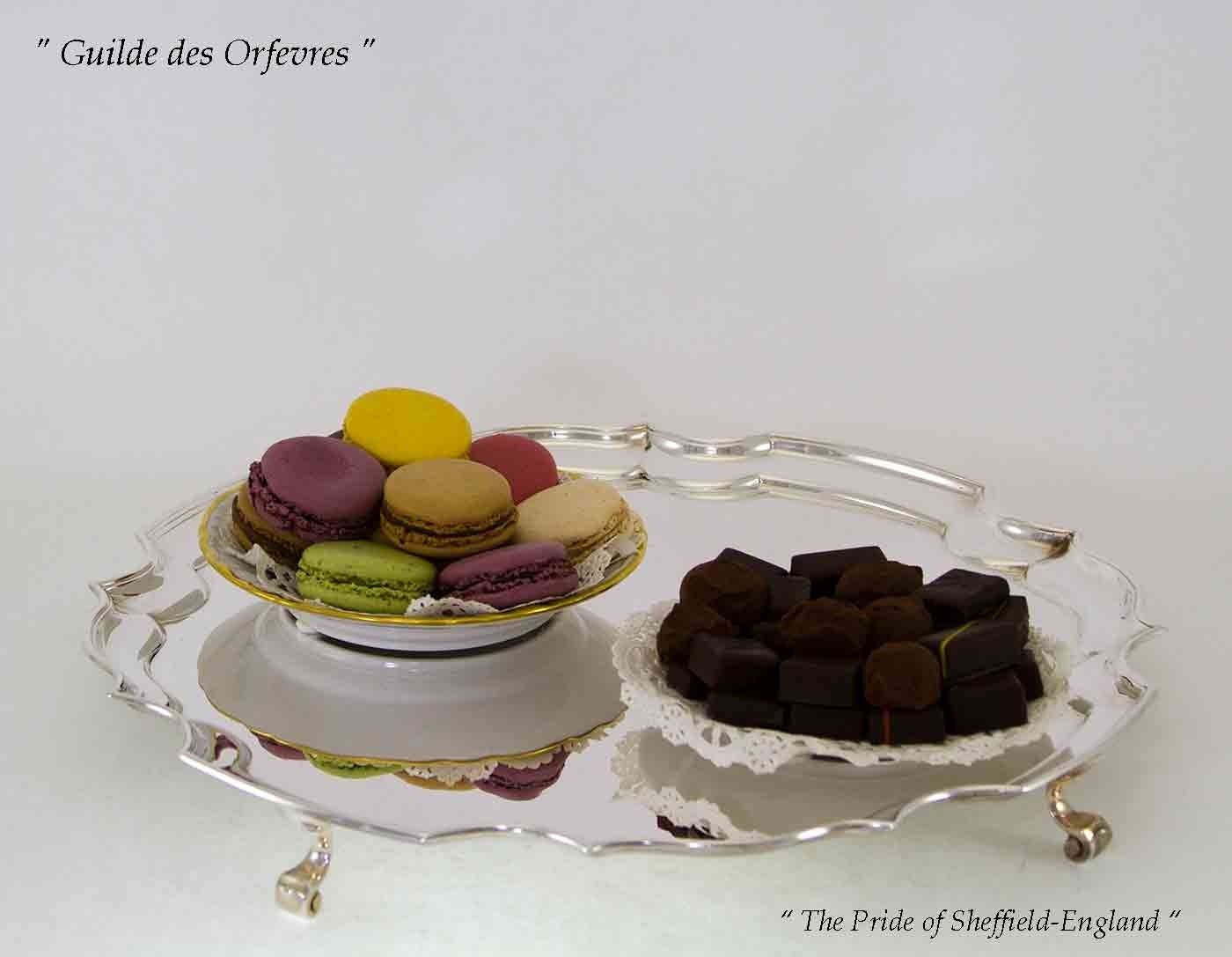 Silver Chippendale Salver 14 in. with Feet