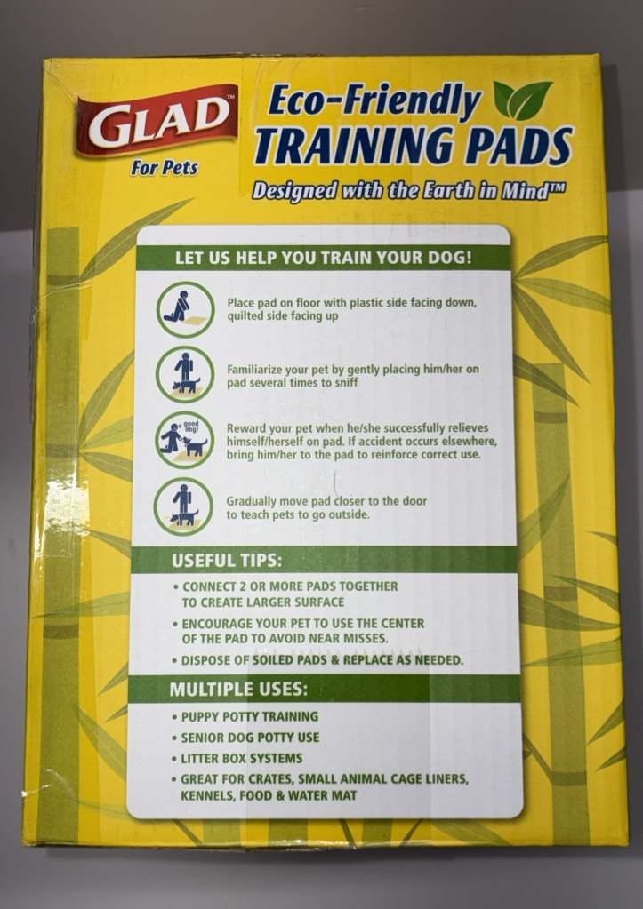 Glad for Pets Earth Friendly Training Pads, 85 - 22x22 in Puppy Pads