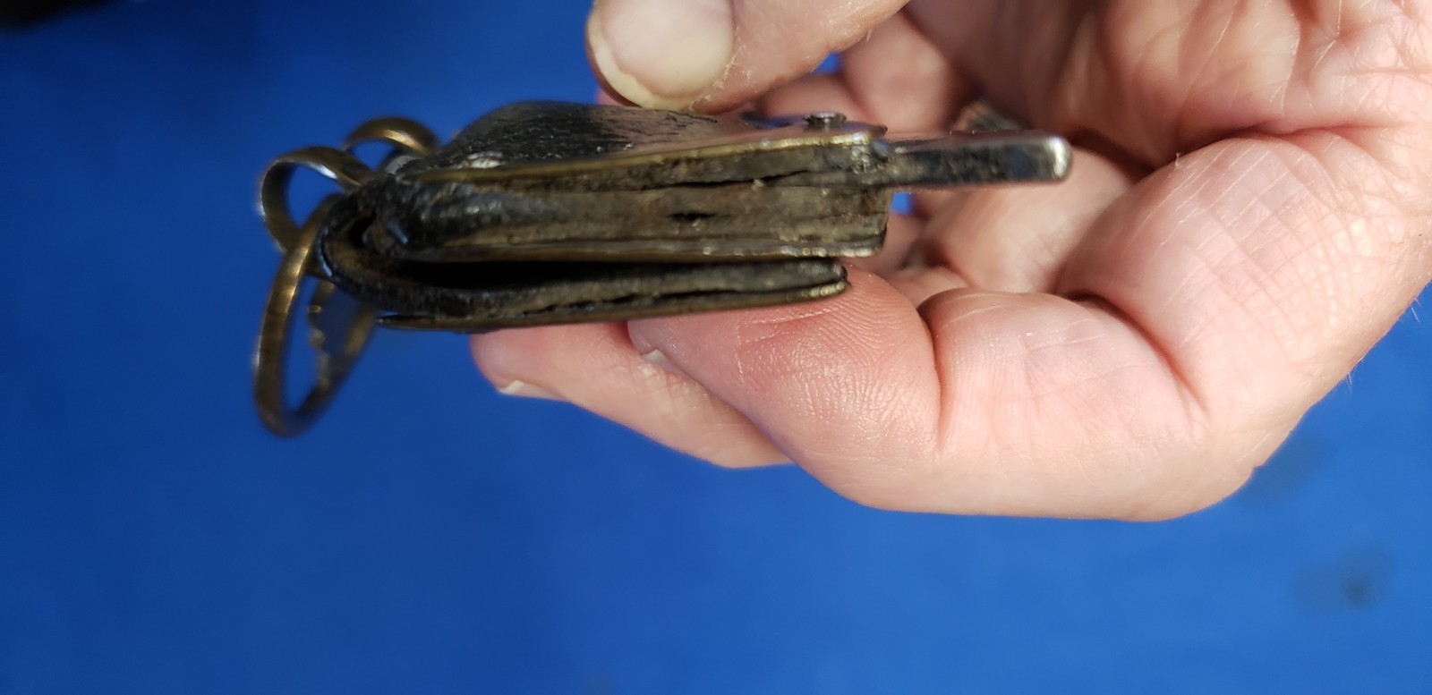 Antique Tibetan Fire, Flint Striker with Pouch Brass and Leather