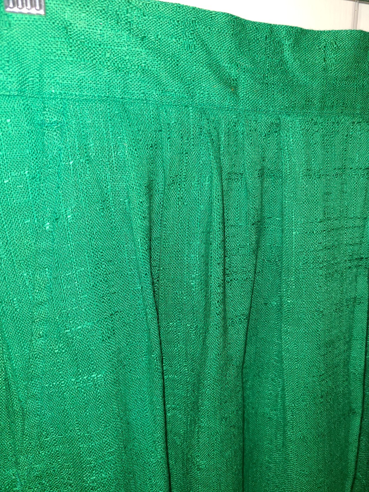VTG 80s Norton McNaughton sz 12 green rayon flax waist Maxi Skirt Librarian