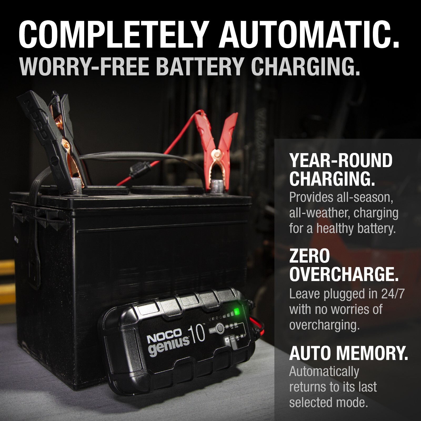 NOCO GENIUS10 6V/12V 10A Smart Battery Charger, Trickle Charger and Maintainer