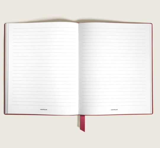 Montblanc 118039 Luxury Red Leather Fine Stationery Small Lined Notebook 14x9cm