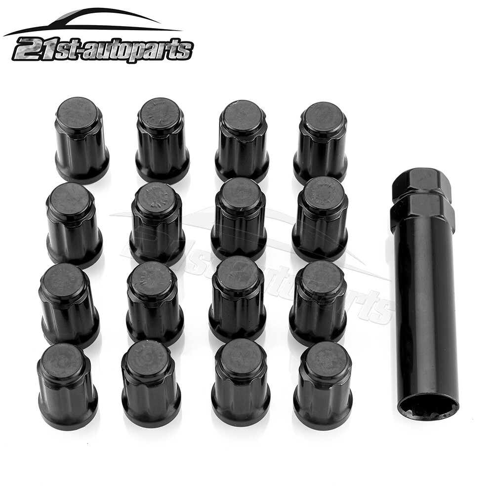 For Polaris Sportsman RZR Ranger Kawasaki ATV Black Acorn Lug Nuts 3/8"x24 W/Key