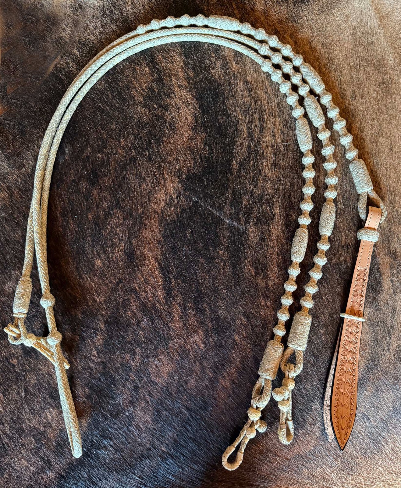COWBOY Vaquero New 12 Plait WEIGHTED RAWHIDE ROMAL REINS By Steve Guitron Cowboy