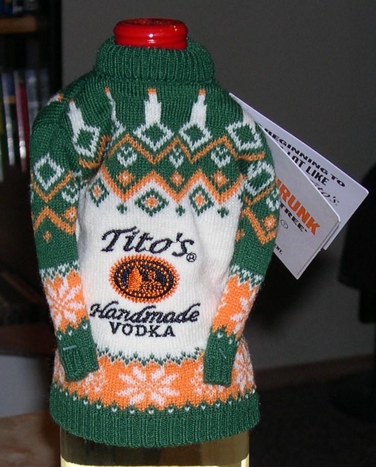 Tito's Handmade Vodka 2025-26 Winter Bottle Sweater