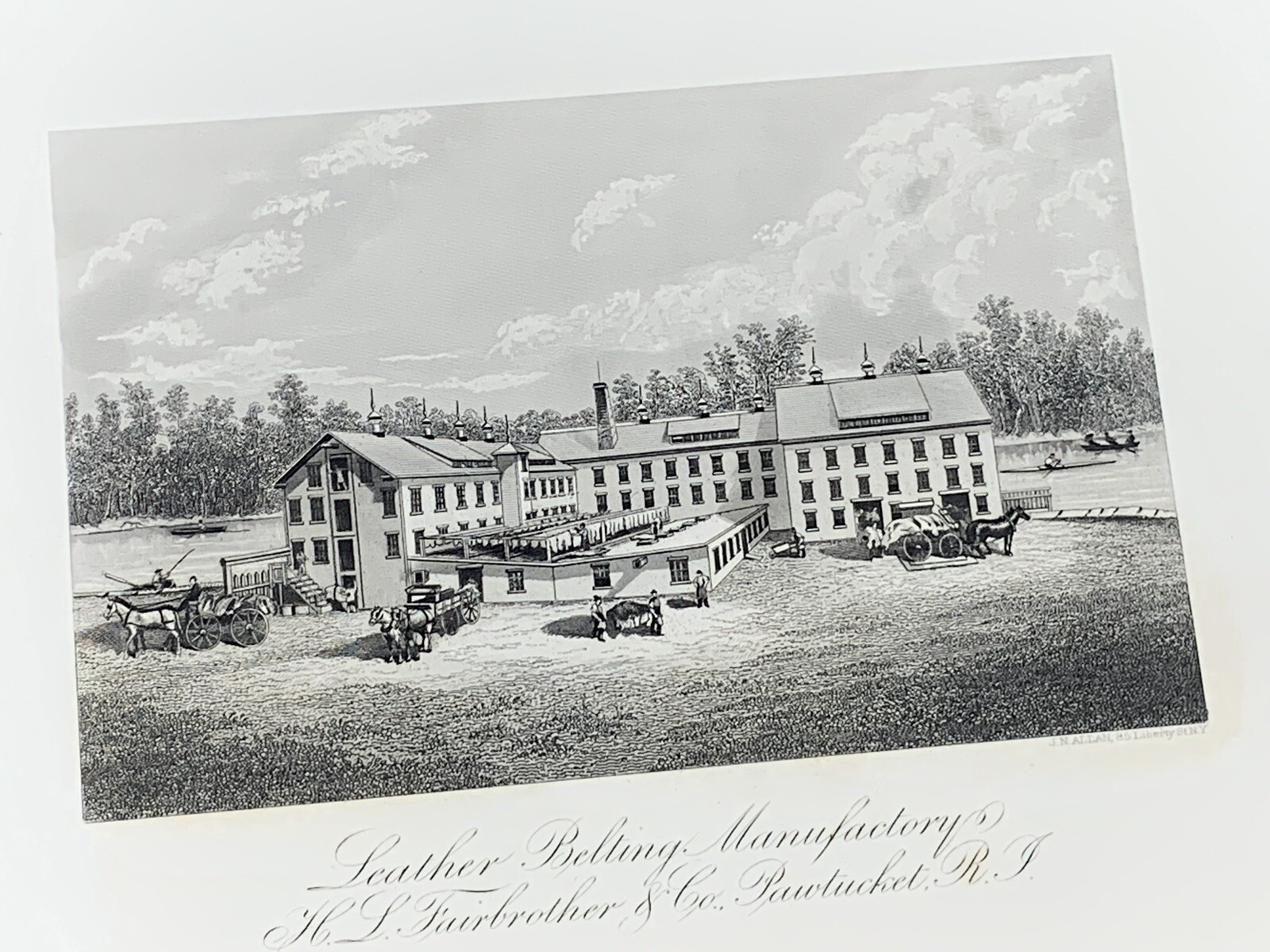 H.L. Fairbrother & Co. Leather Belting Factory Print ~ Pawtucket, Rhode Island