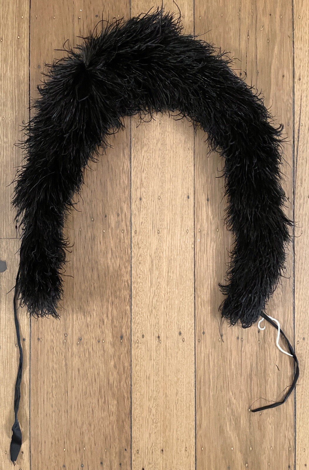 Antique 33” Ostrich Feather Neck Boa Scarf Wrap Edwardian Era Womens French 1900