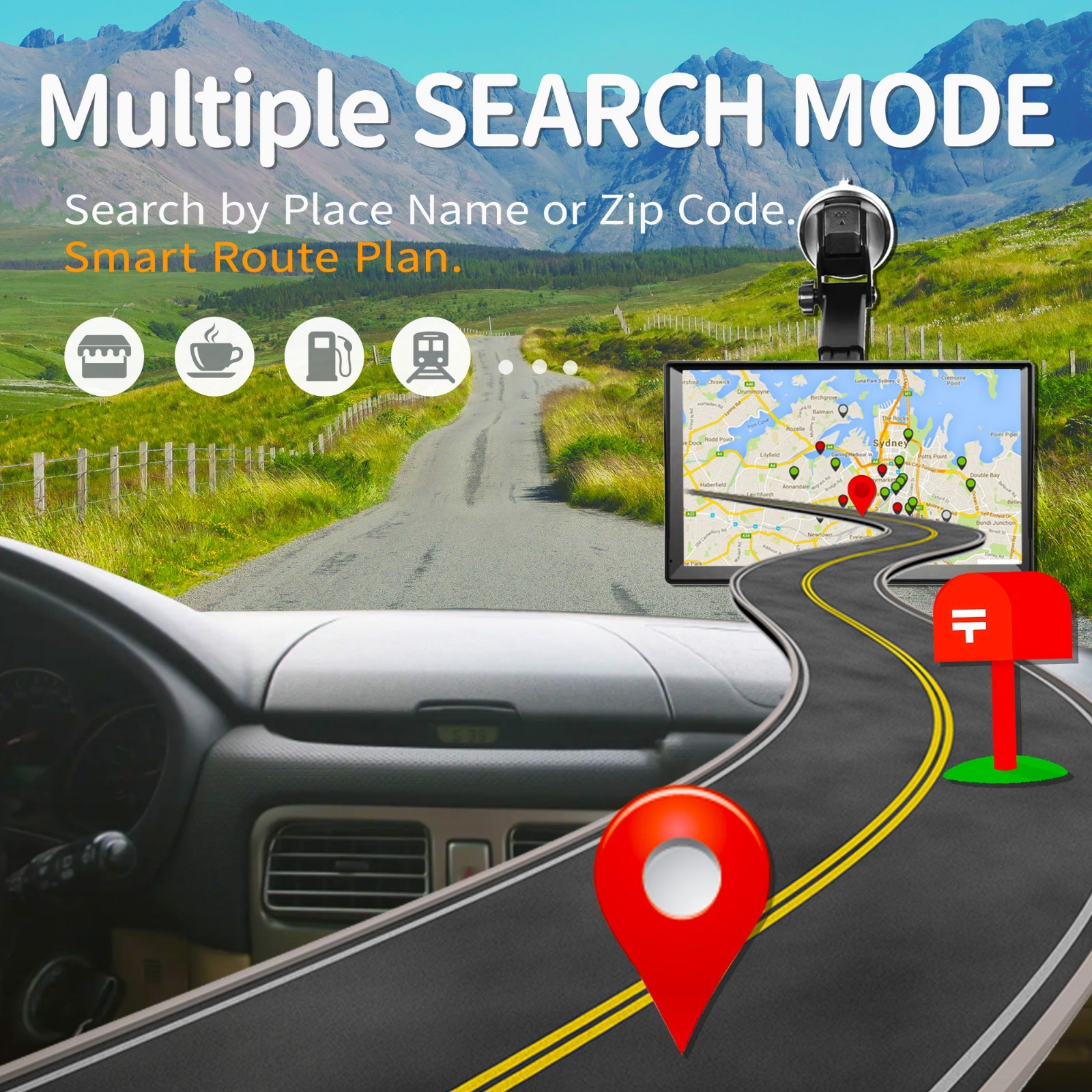 URFRU 7-Inch GPS Navigator for Car Truck RV Pickup-Used-Working Good-Full Acc