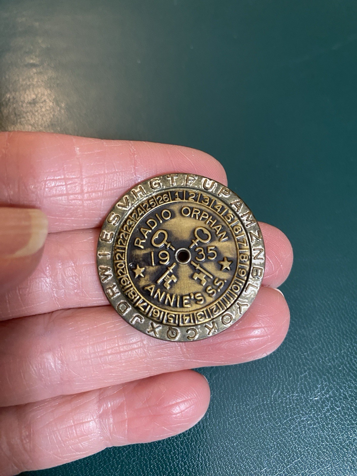1935 Radio Orphan Annie SS Secret Society Decoder PIN