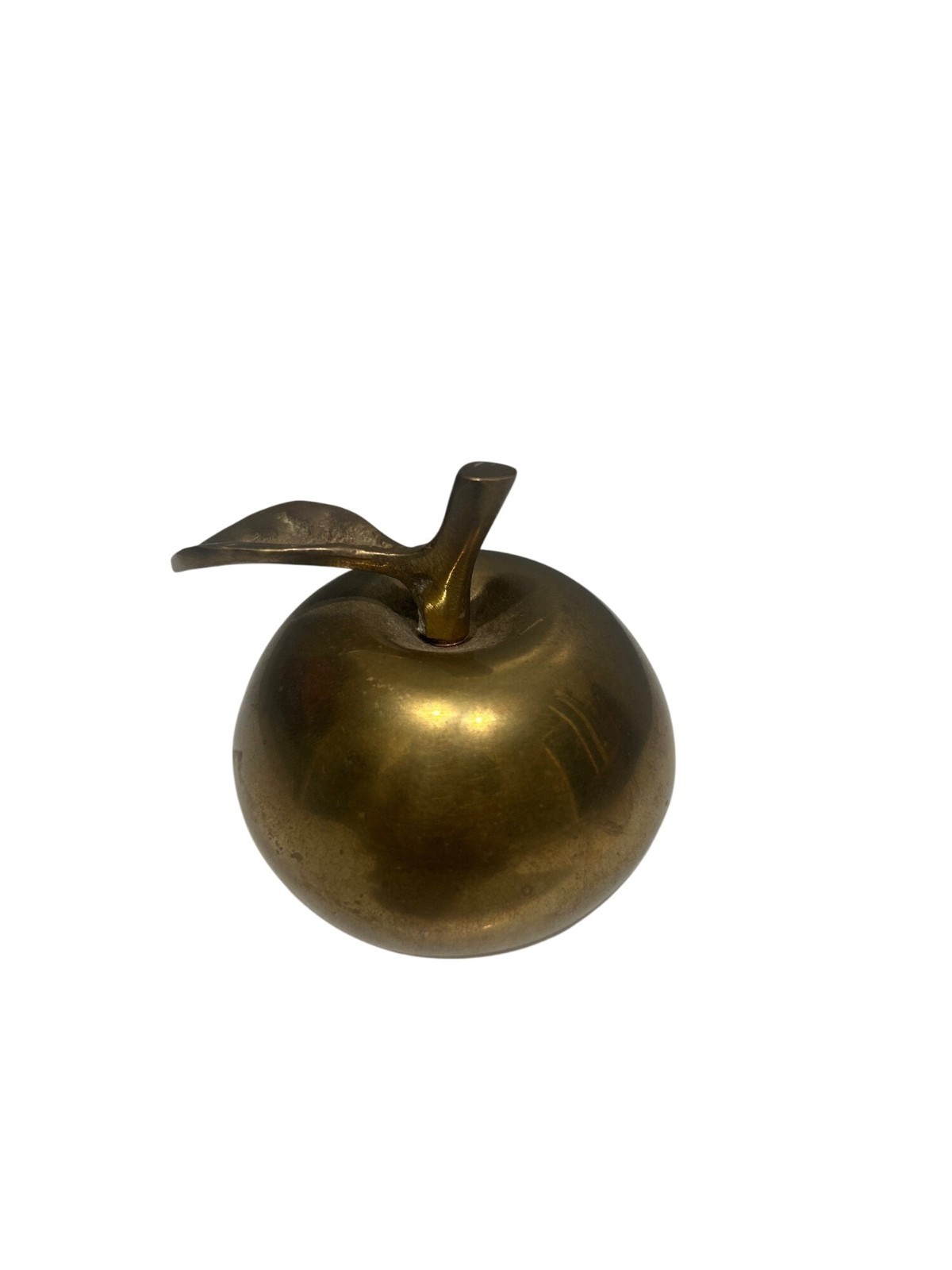 Solid Brass Apple Paperweight Or Decorative Accent