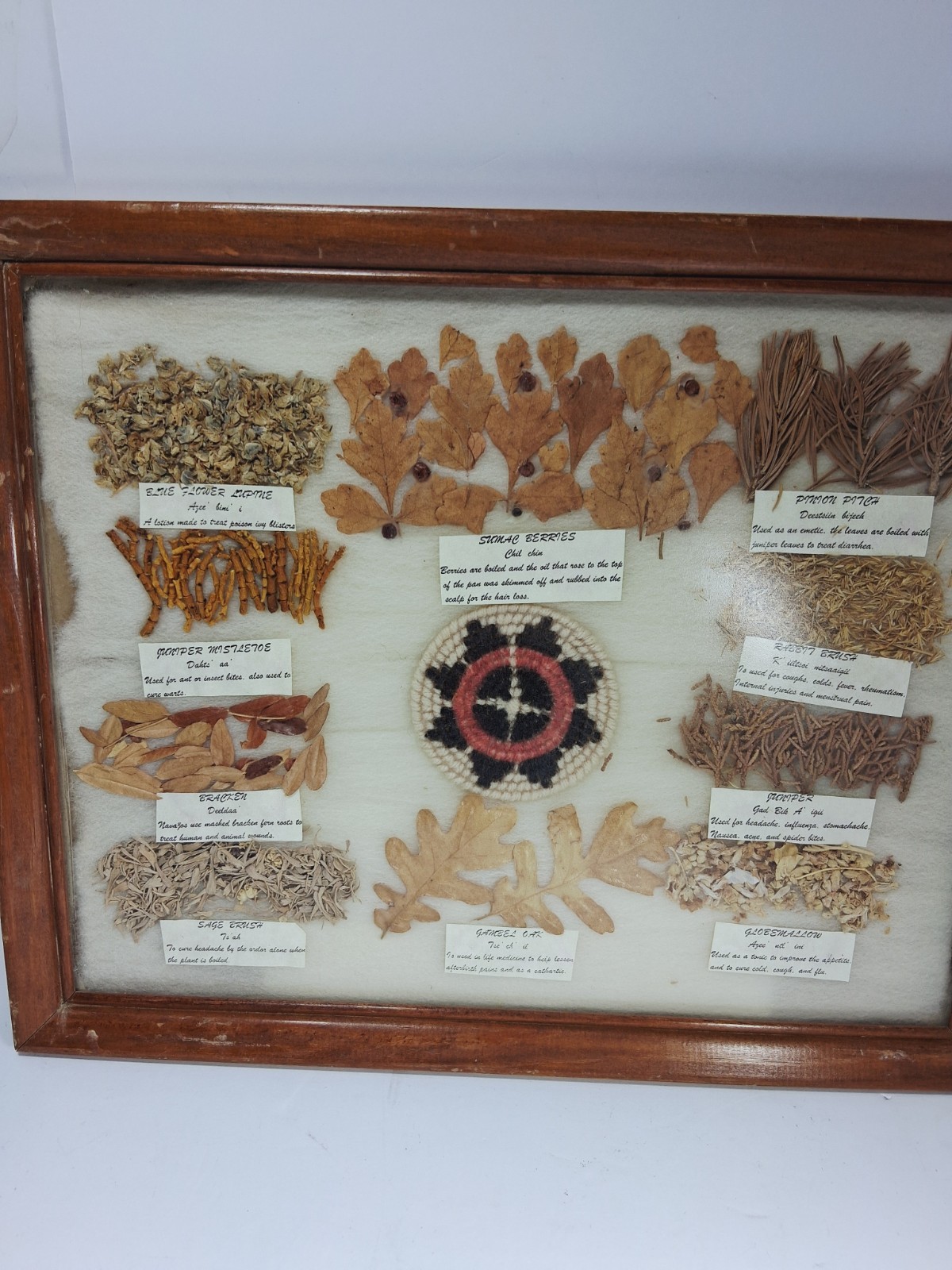 Navajo Medicine Chart Arletta Henderson Native American Framed Vintage