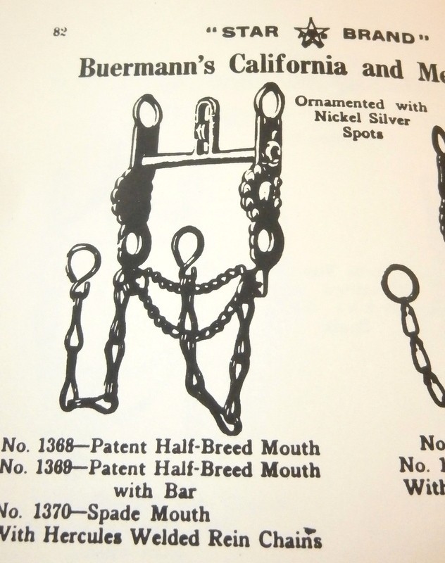 Old Antique Buermann??Iron High Port Nickel Dot Horse Bit w/Rein Chains