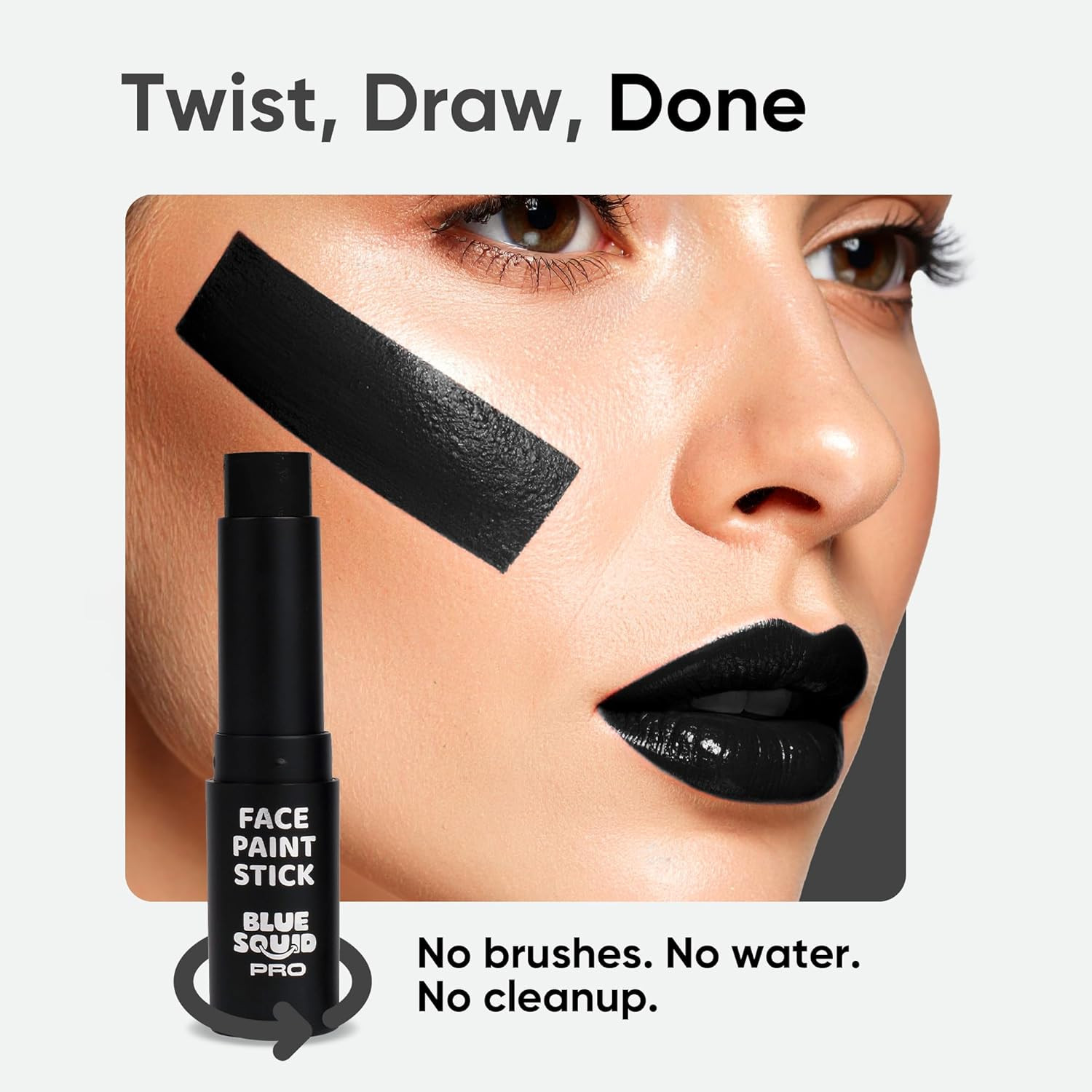 PRO Black Face Paint Stick - Waterproof Body Paint for Adults & Kids Eye Black B