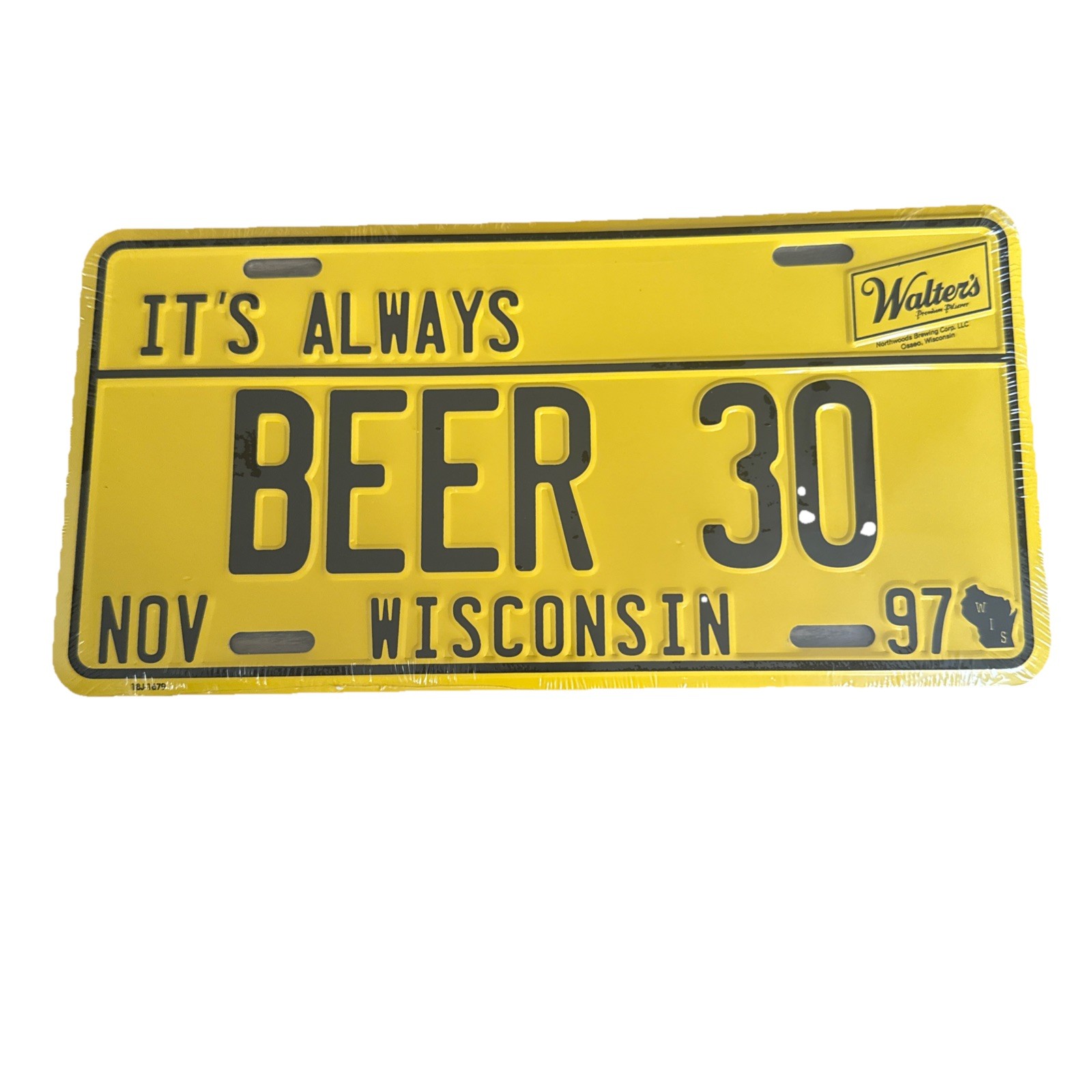 Walter’s Premium Pilsener Beer “Beer 30” Novelty License Plate – Wisconsin 1997