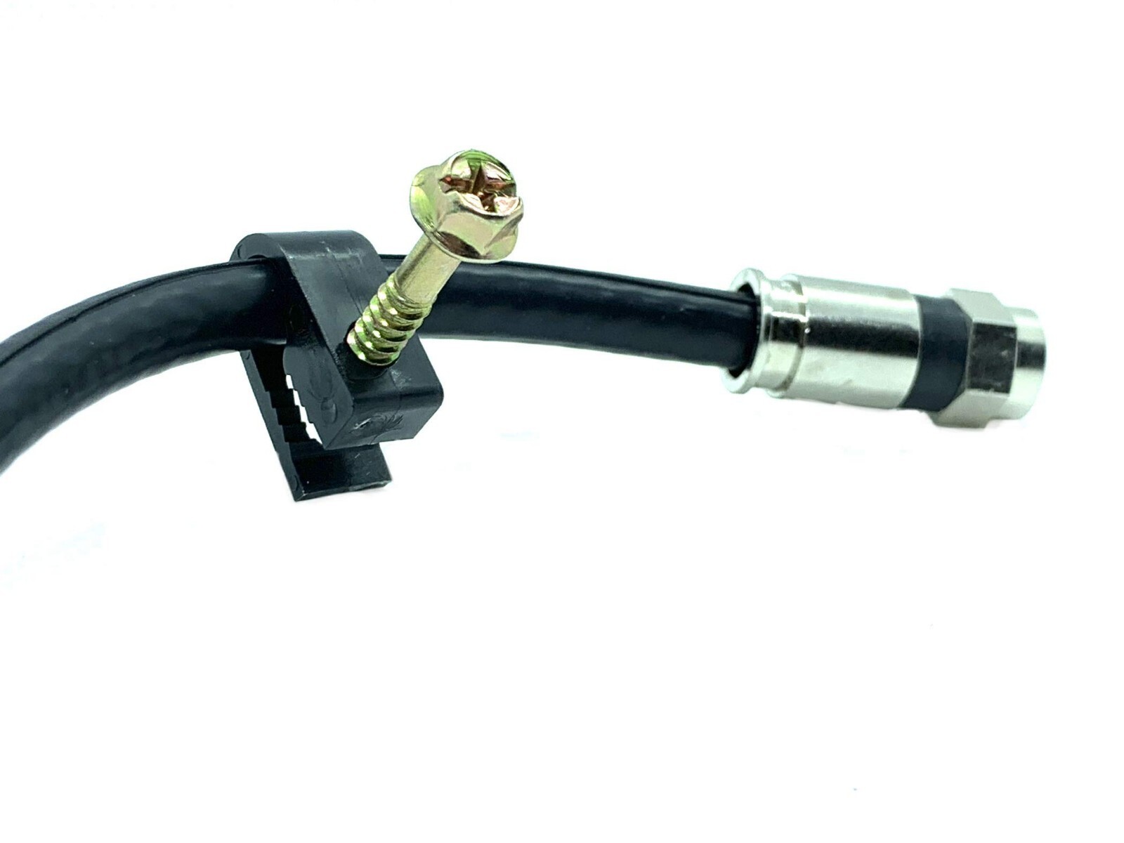 100 PACK RG6 Cable 1" Black Screw Coax FLEX CLIPS Wire TV Mounting Wall Floor