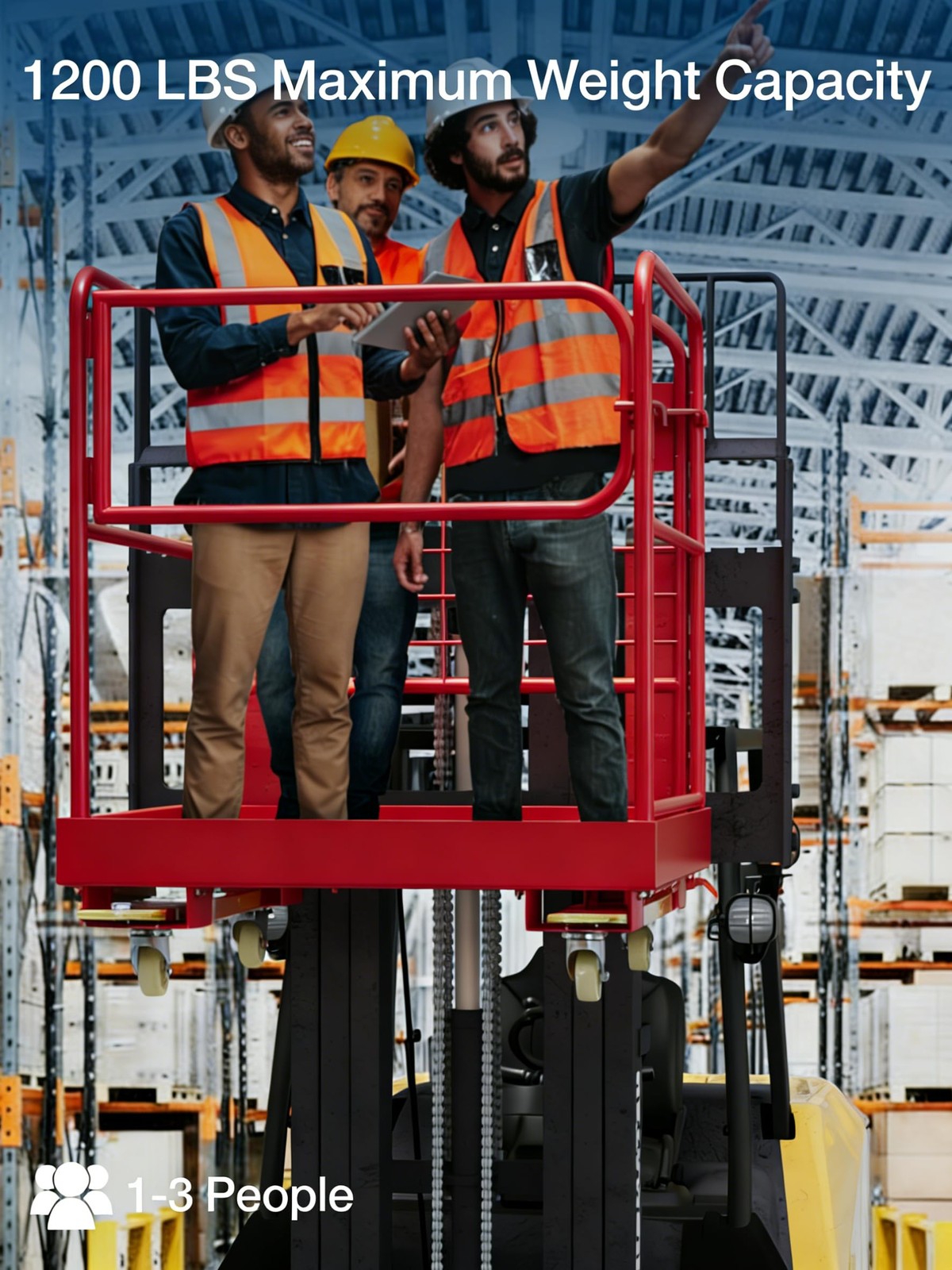 Forklift Safety Cage, 36"x36" Forklift Man Basket, 1200lb Capacity Work Platform
