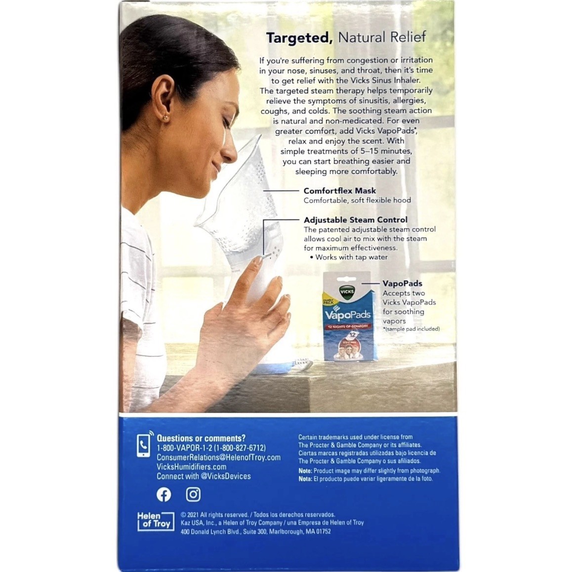 Vicks Personal Steam Inhaler with Variable Steam Control & Soft Mask -