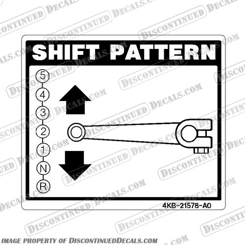 Fits Yamaha ATV Shift Pattern Decal 4KB-21578-AO