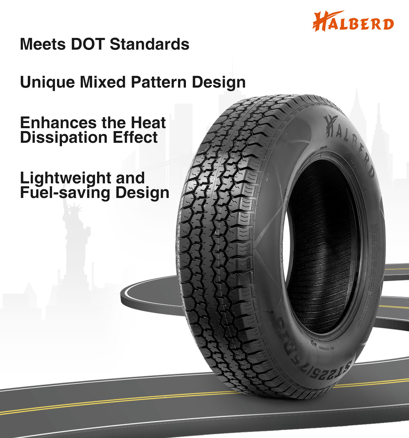 Super Heavy Duty 8Ply ST225/75D15 Trailer Tires 225 75 15 Replacement Bias Tyre