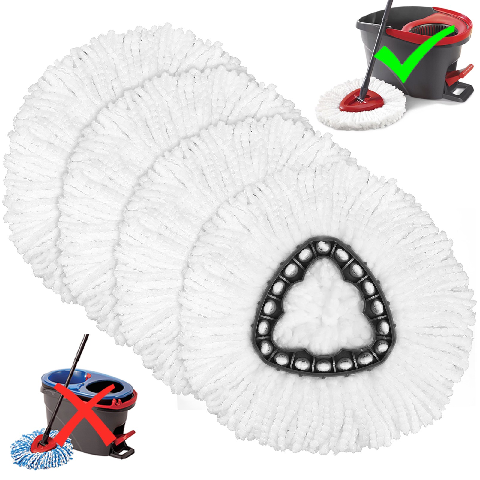 Replacement Microfiber Mop HEAD For O-Cedar Spin Mop Easy Clean Wring Refill