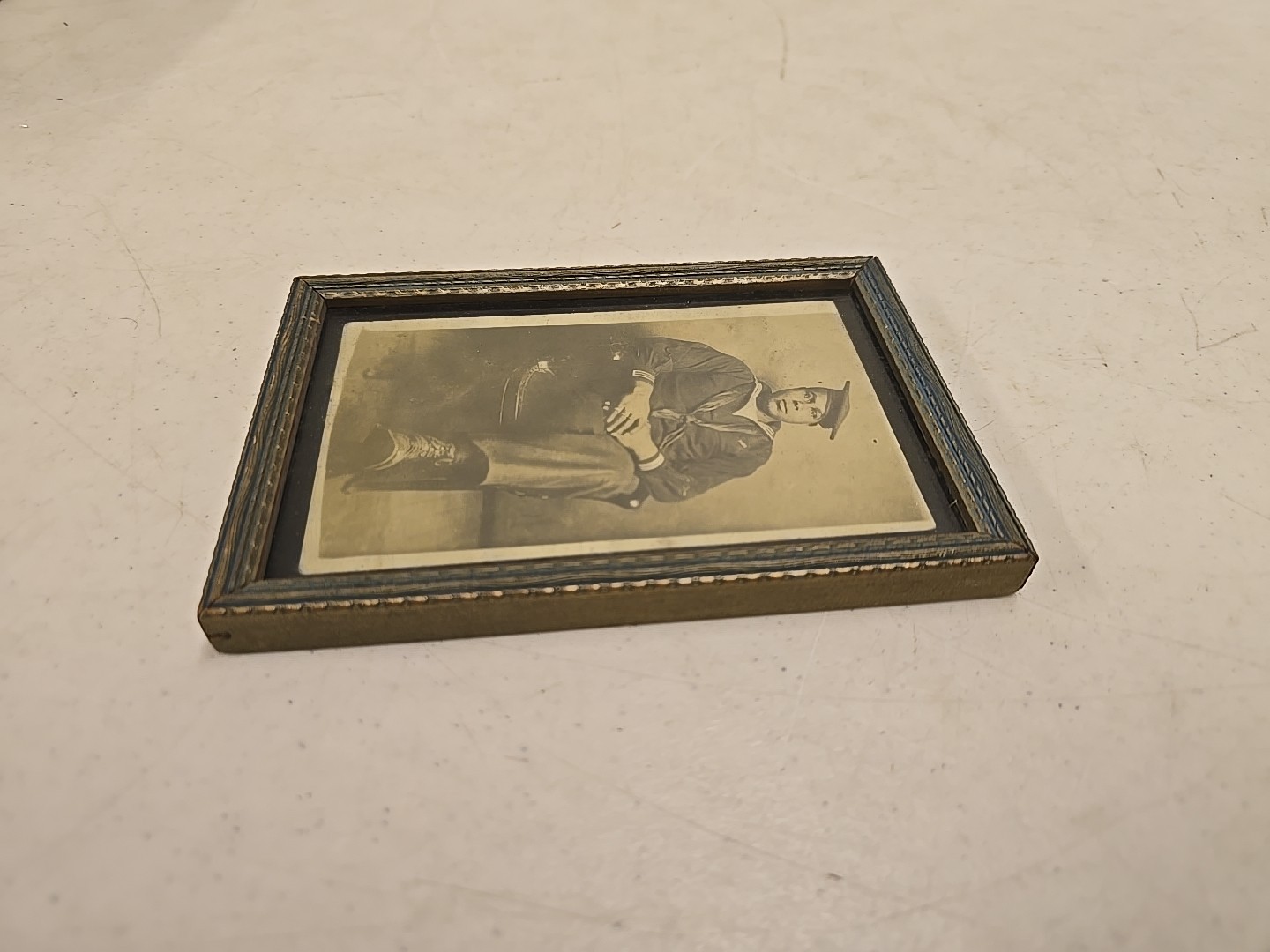 Antique WW1 US Navy African American Sailor Framed Photograph