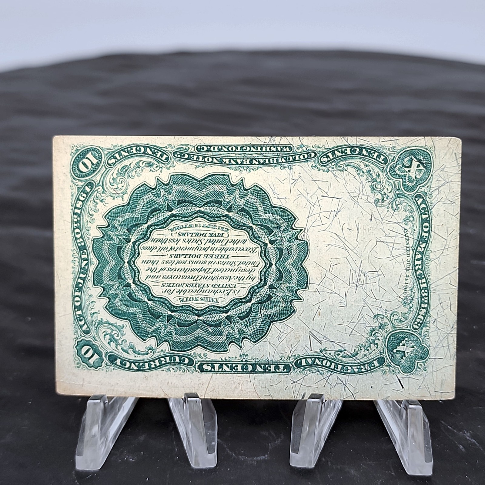 1874 10c Fractional Currency 5th Issue Meredith Red Seal US Paper Money Bill✅