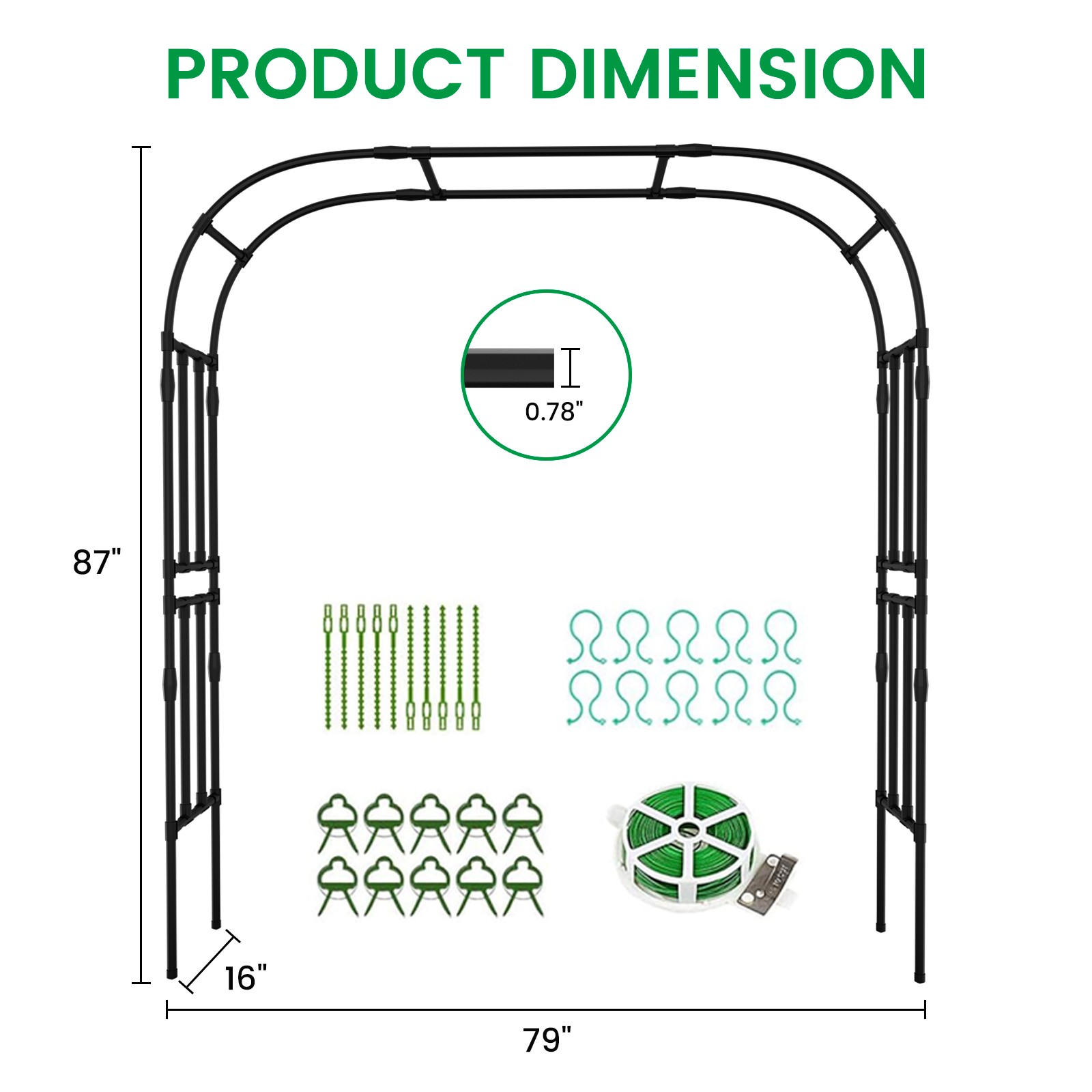 SUNYRISY Metal Garden Arch Trellis for Climbing Plants Garden Arbors and Arches