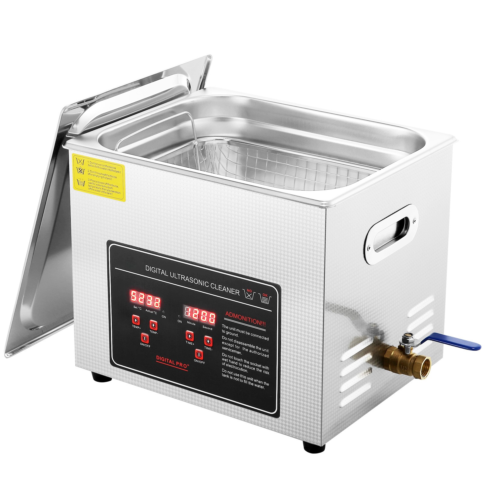 Uimoso 10L Ultrasonic Cleaner with Timer Heating Machine Digital Sonic Cleaner