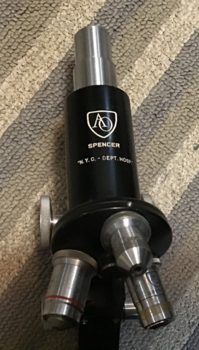 Old AO Spenser Microscope~Queens Hospital Center New York,NY~Rare Science Device