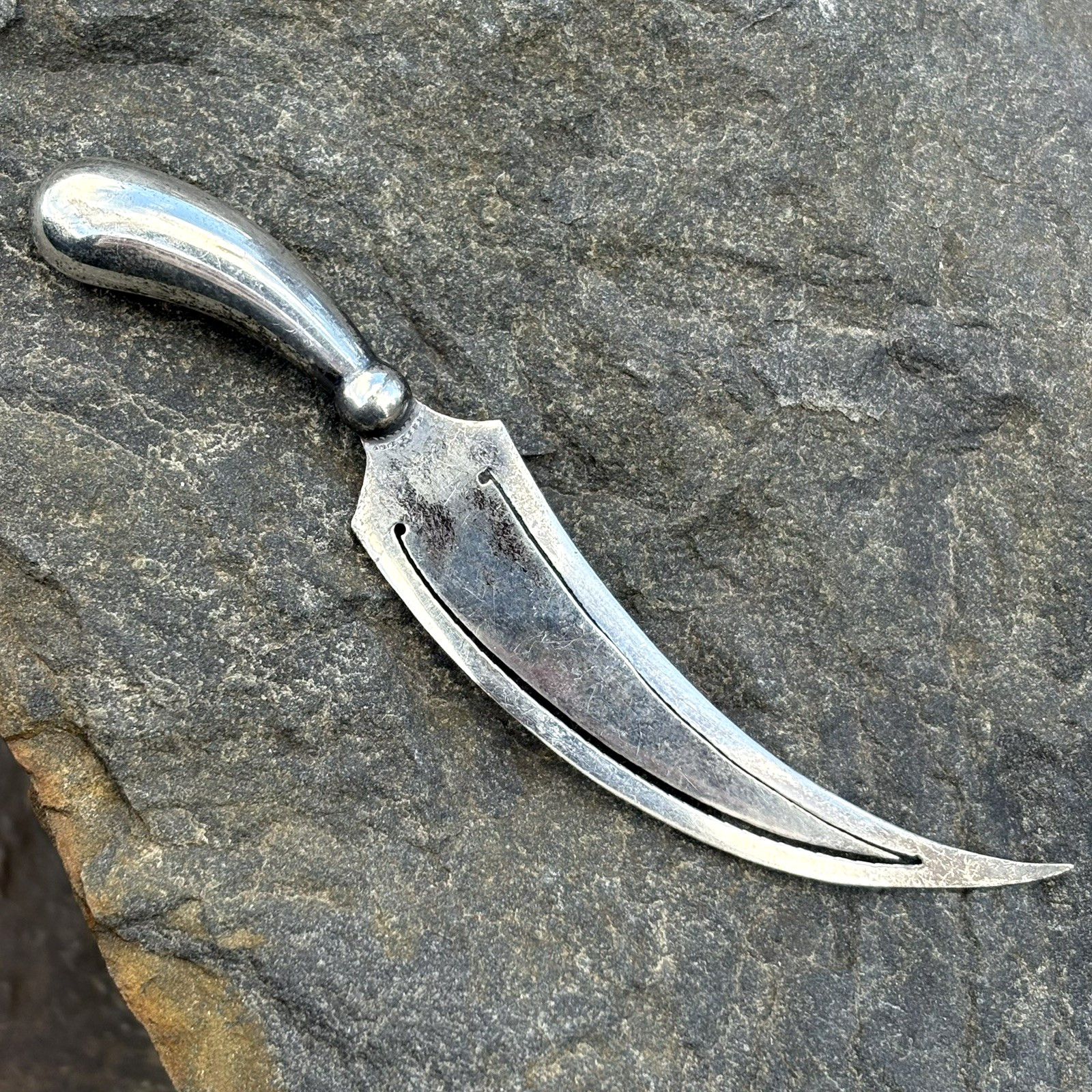 Antique 1925 Adie & Lovekin Sterling Silver Agate Sword Bookmark Birmingham RARE