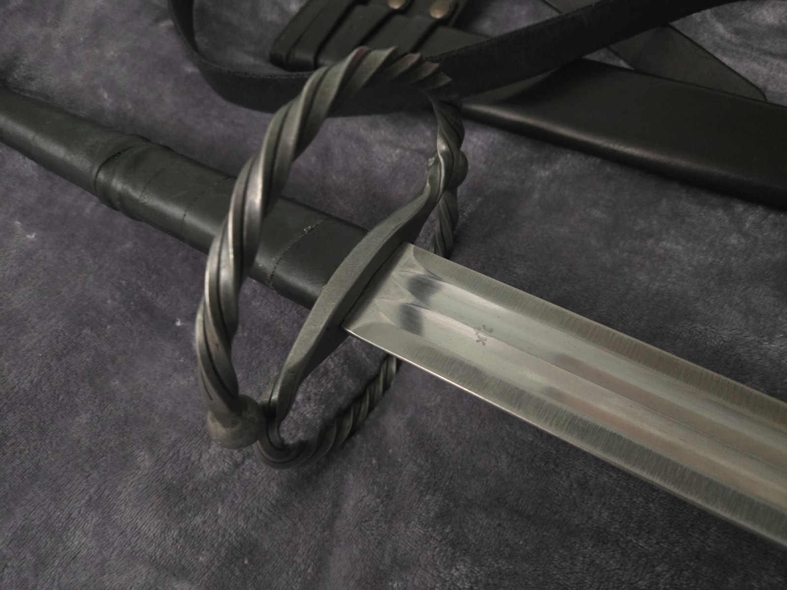 Fabri Armorum Longsword KATZBALGER Bastard Sword Black scabbard belt 120cm Blunt