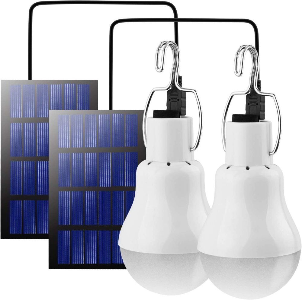 Portable Solar Panel Powered LED Lights Bulb Light Tent Lamp Camping Out/Indoor
