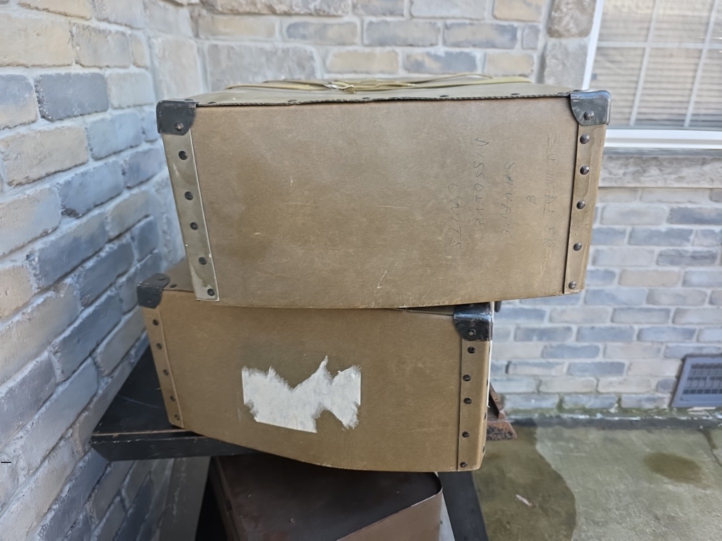 Vintage Pair of Fiber Hardware Cases 29x16x8