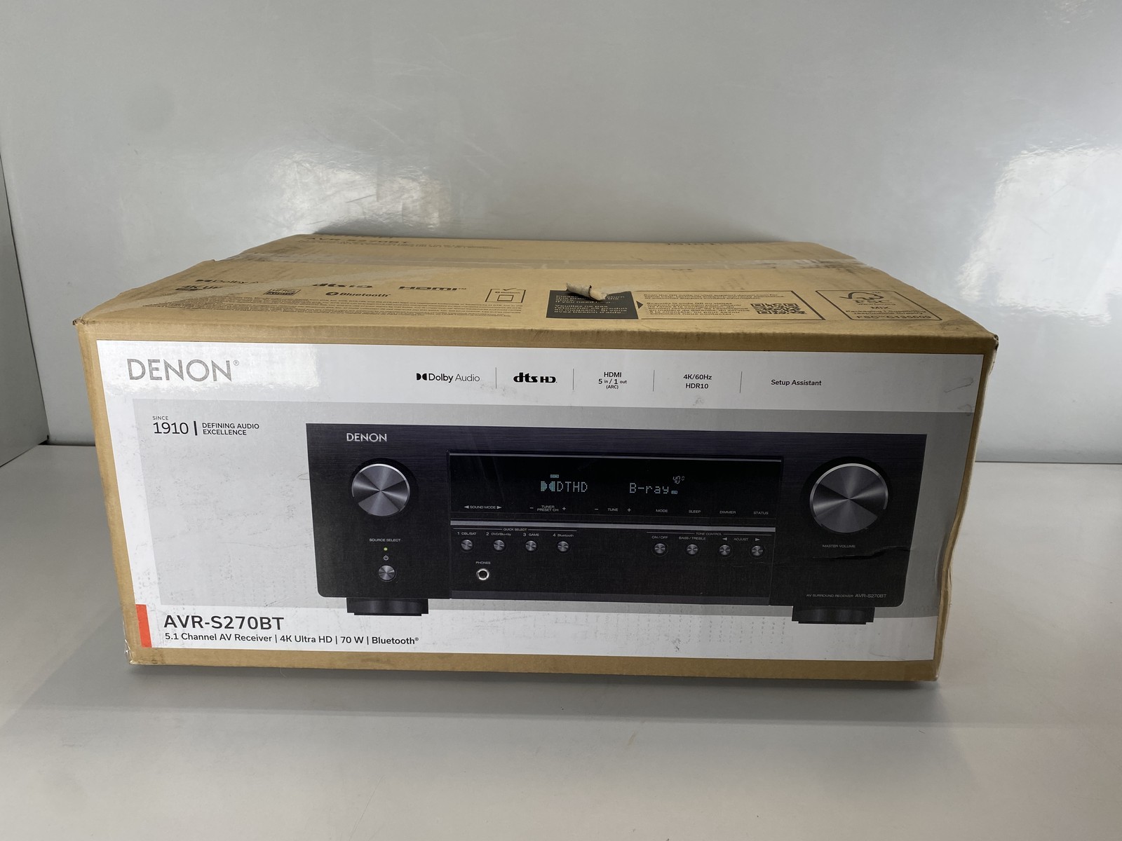 Denon AVR-S270BT 5.1 Ch. 4K AV Receiver- Black