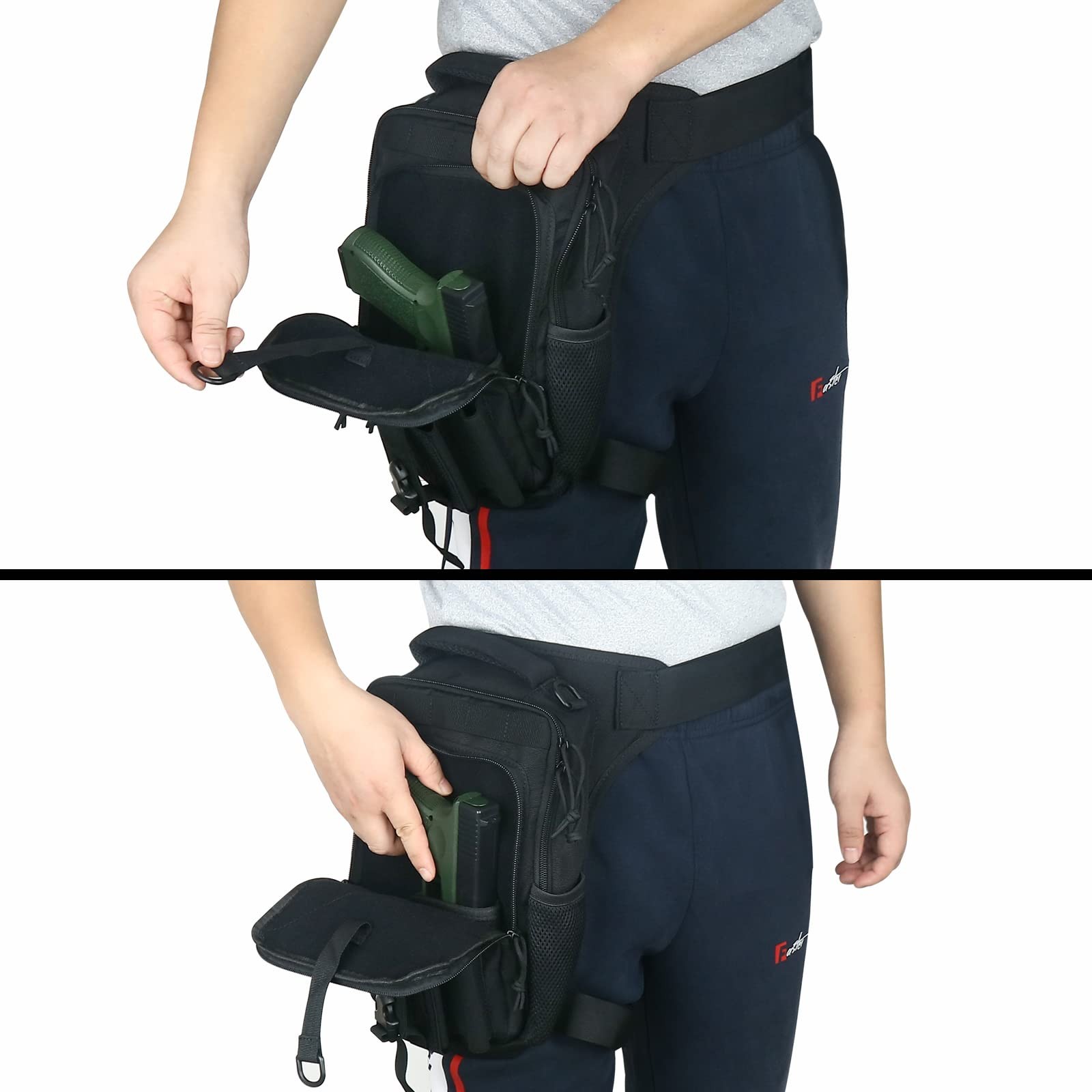 Dual Holster Drop Leg Bag Tactical Thigh Pouch Conceal Carry Pistol Handgun