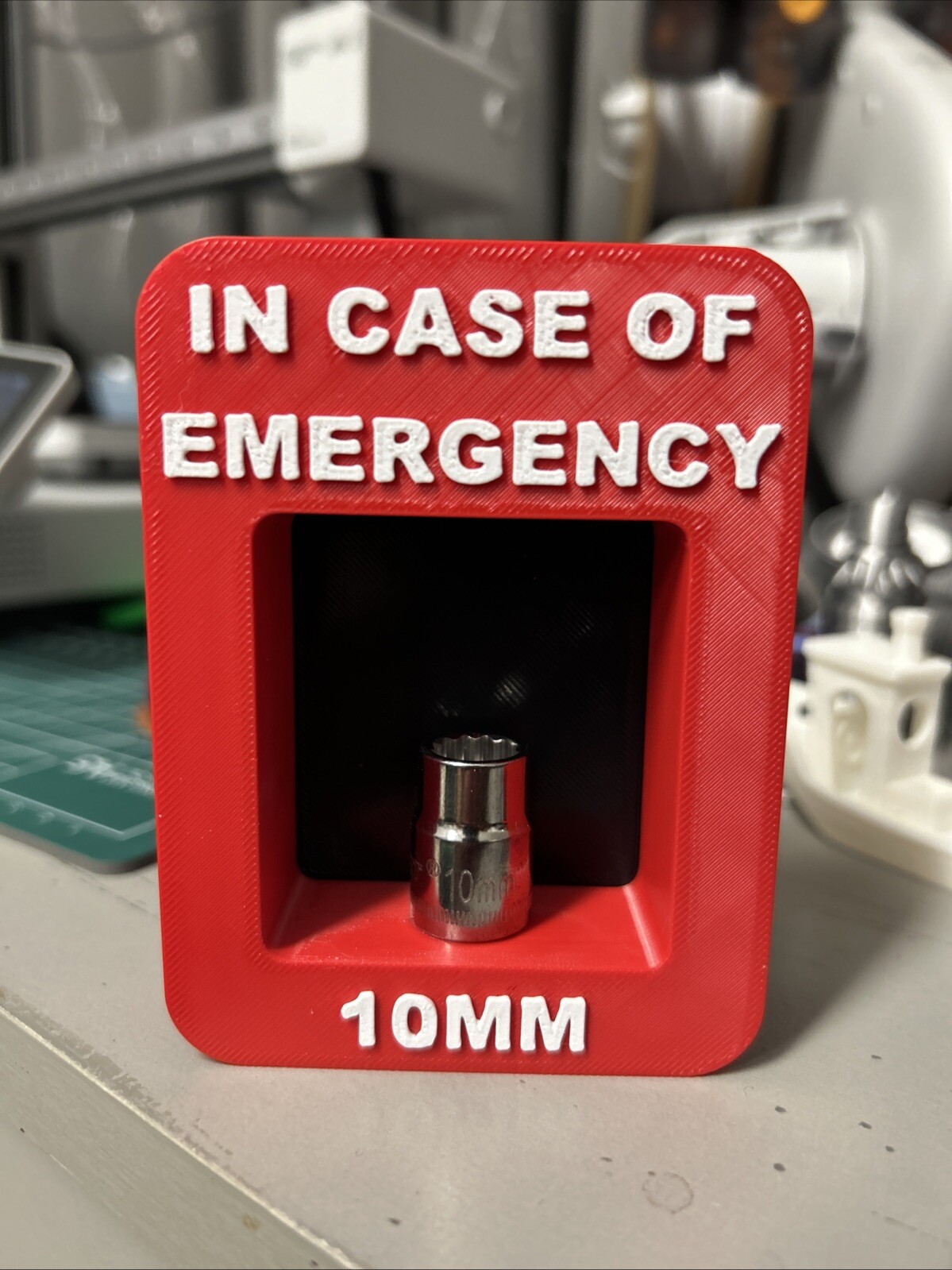 Novelty In Case Of Emergency 10mm Socket Held In With Magnet And Magnetic Back