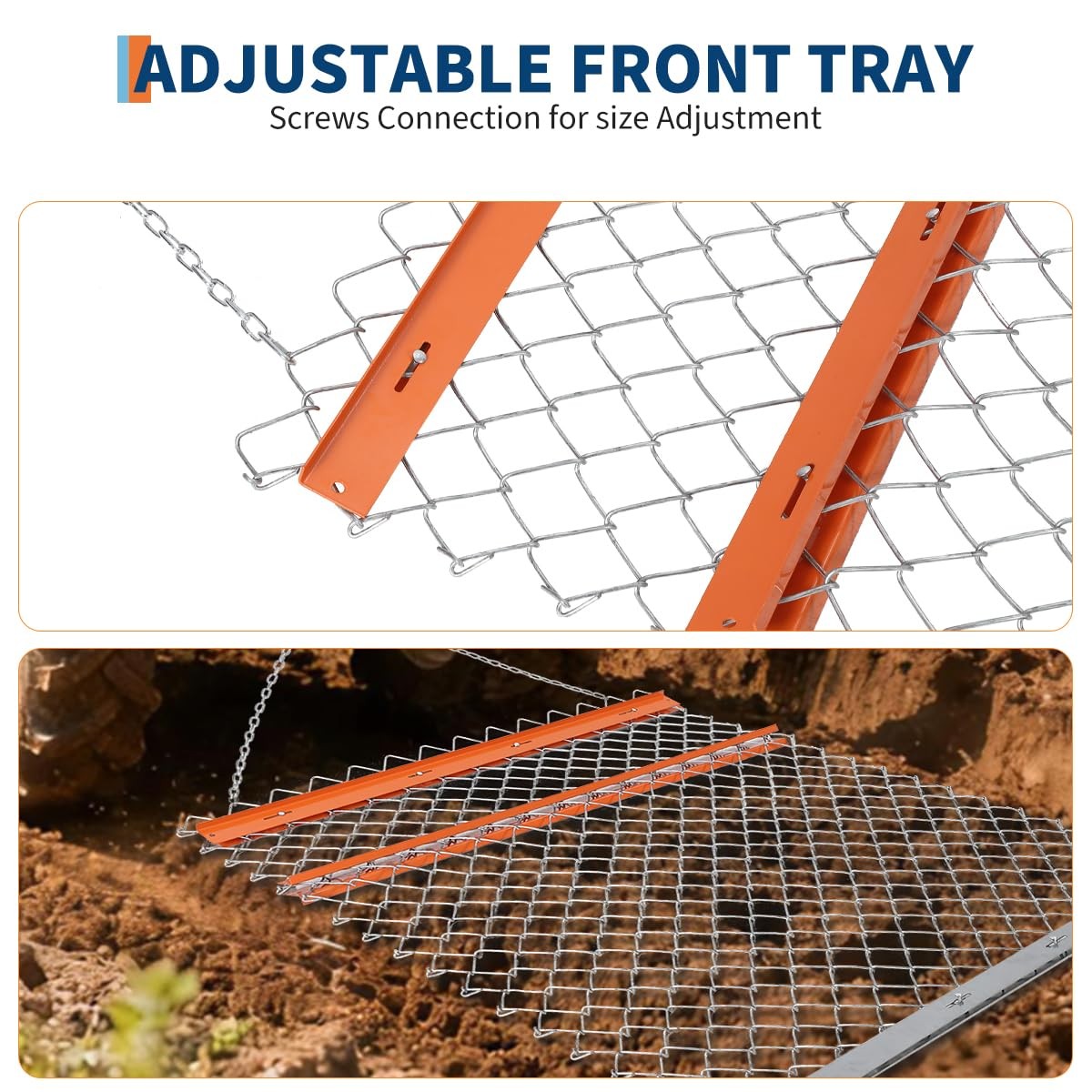 Heavy Duty Drag Harrow 4x5 ft Chain Harrow Lawn Rake ATV UTV Tractor Attachments