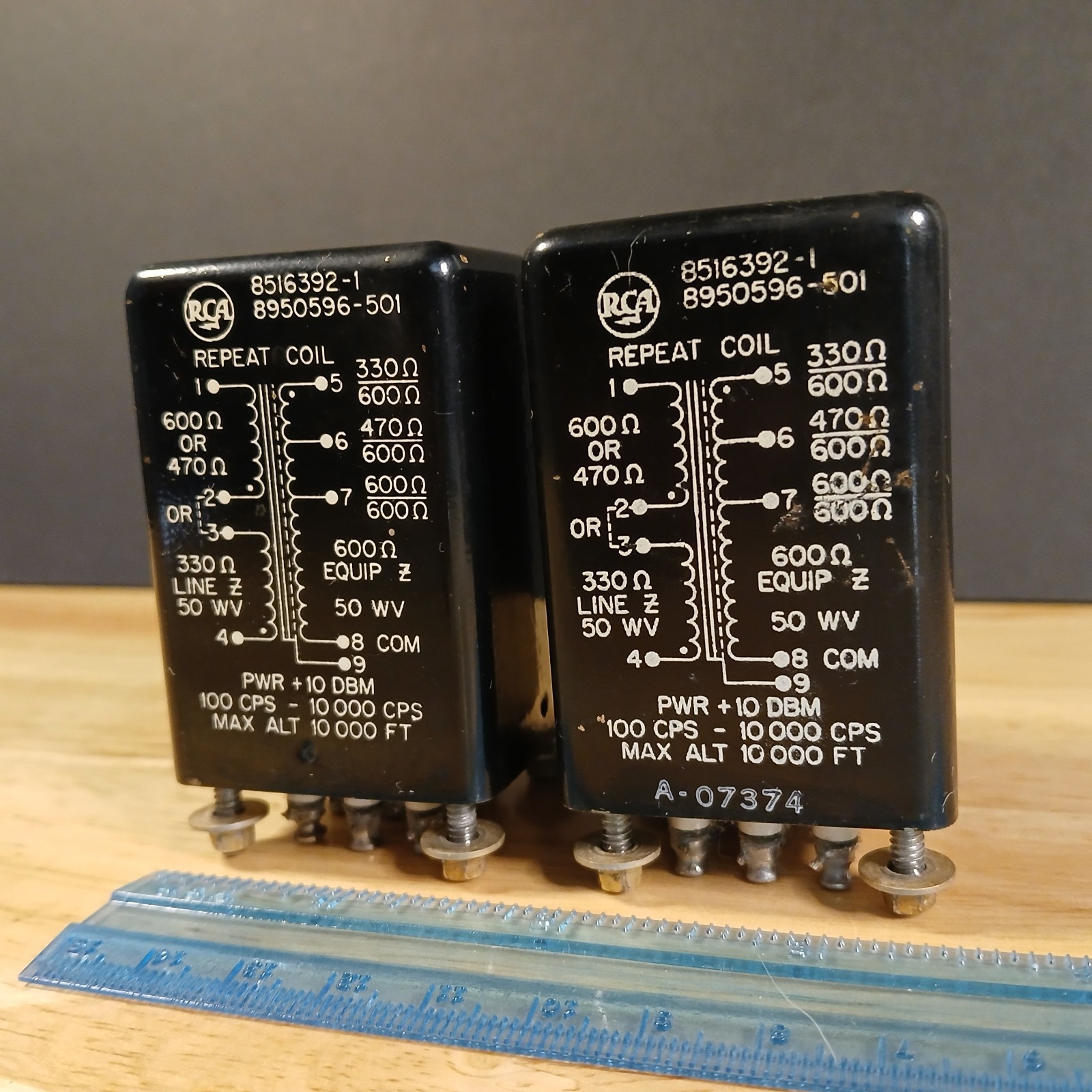 Matching Pair 1950's RCA 8516392-1 Audio Input Transformers Brass Hardware 1.5"