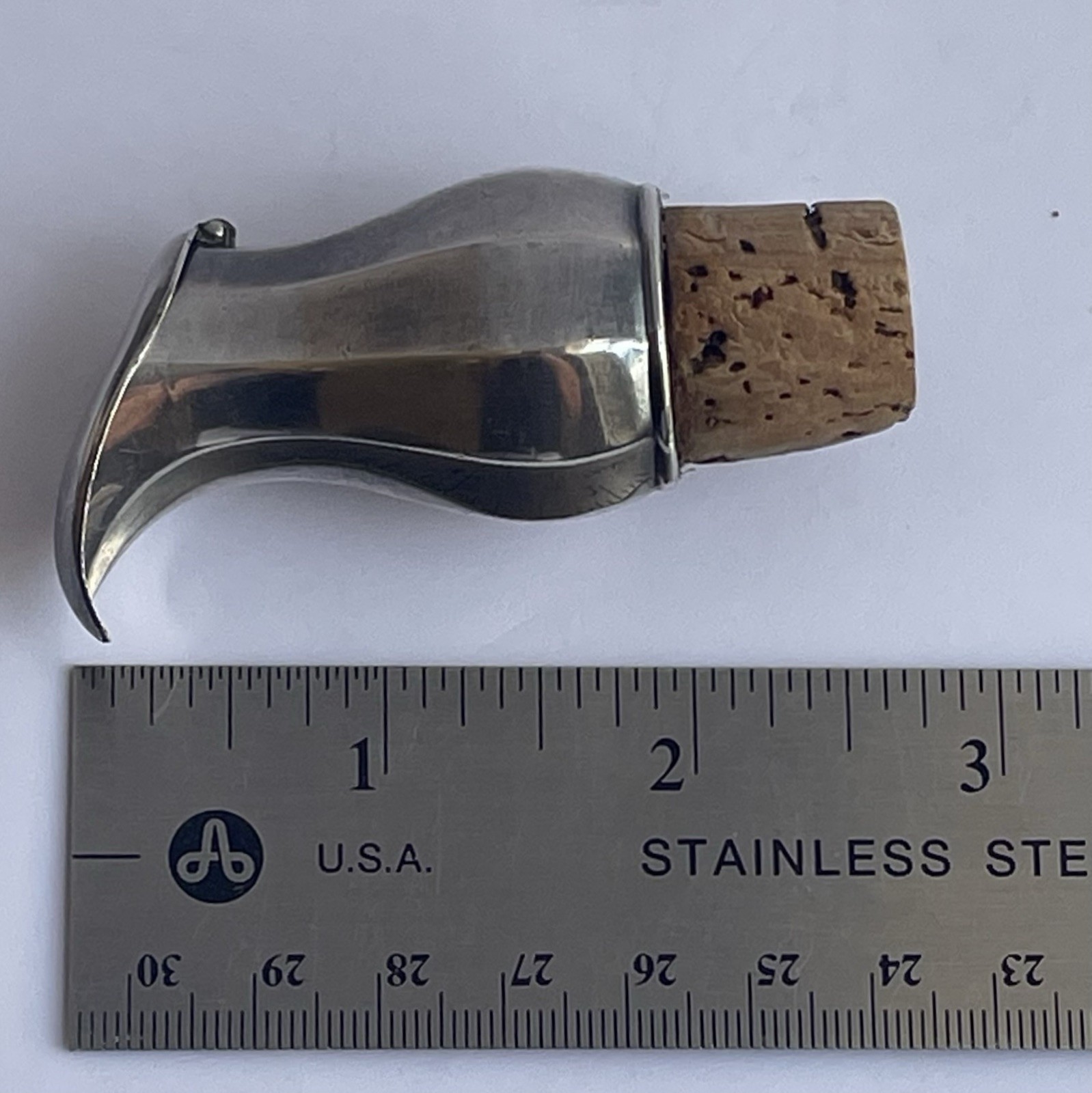 ATQ VTG German Alpacca Hoka Deco Silver Plated Liquor Pourer Counter Balanced