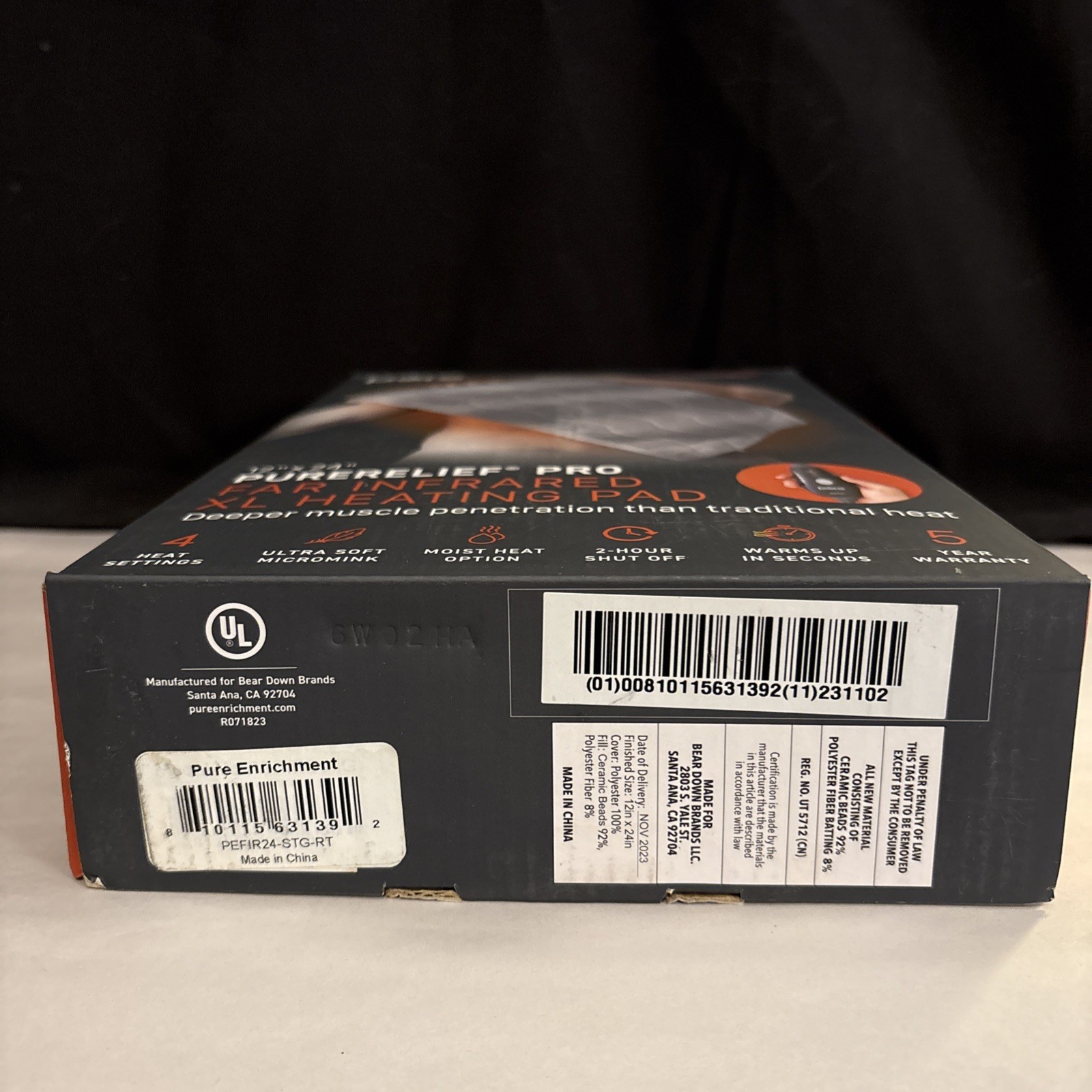 Pure Enrichment FAR Infrared XL Electric Heating Pad PureRelief PRO - 12" x 24"