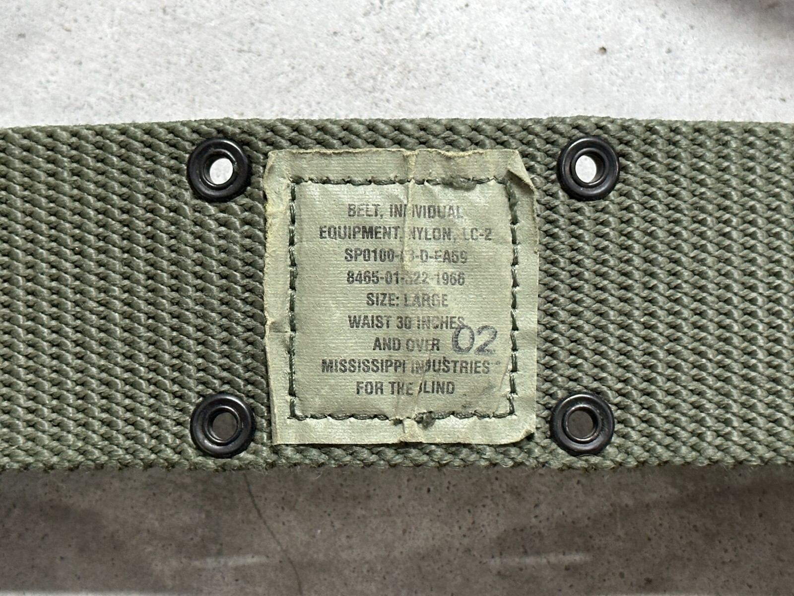 Large - US Military Individual Equipment Belt ALICE LC-2 LC2 Green Army LCI LC1