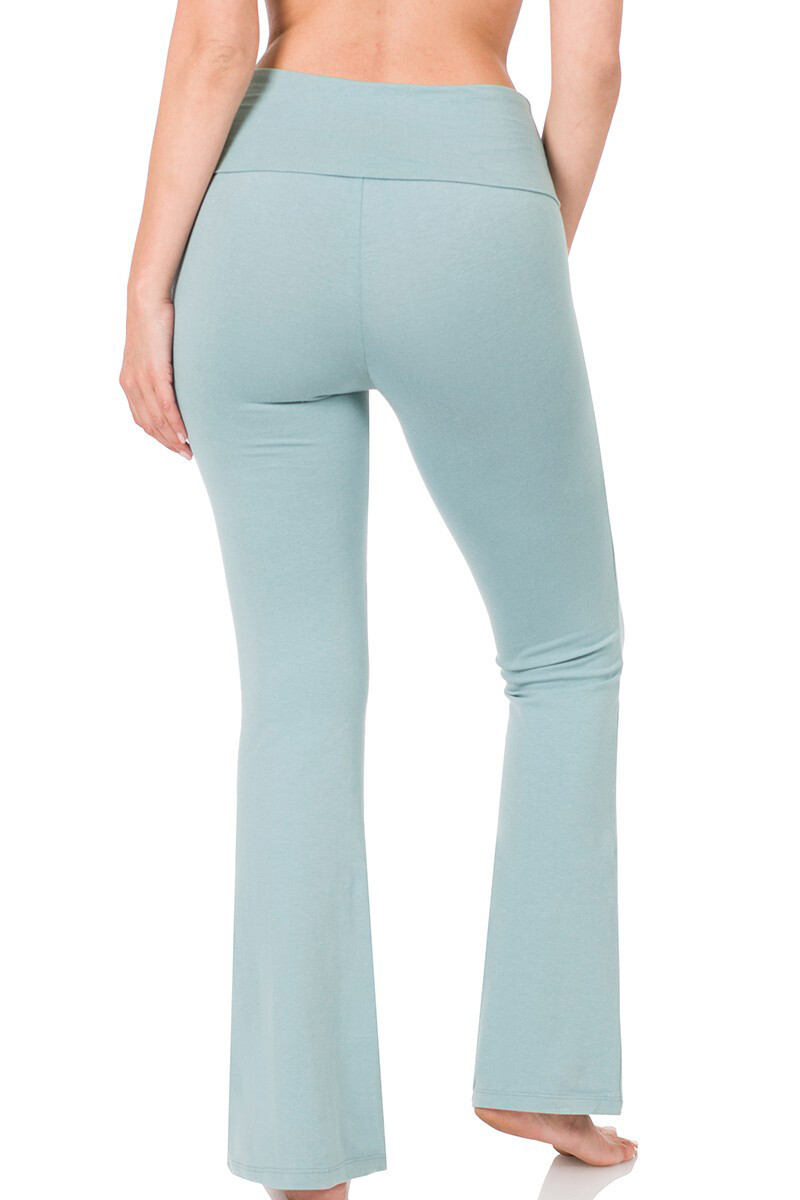 (Zenana Outfitters) Plus Size Premium Cotton Fold Over YOGA Pants