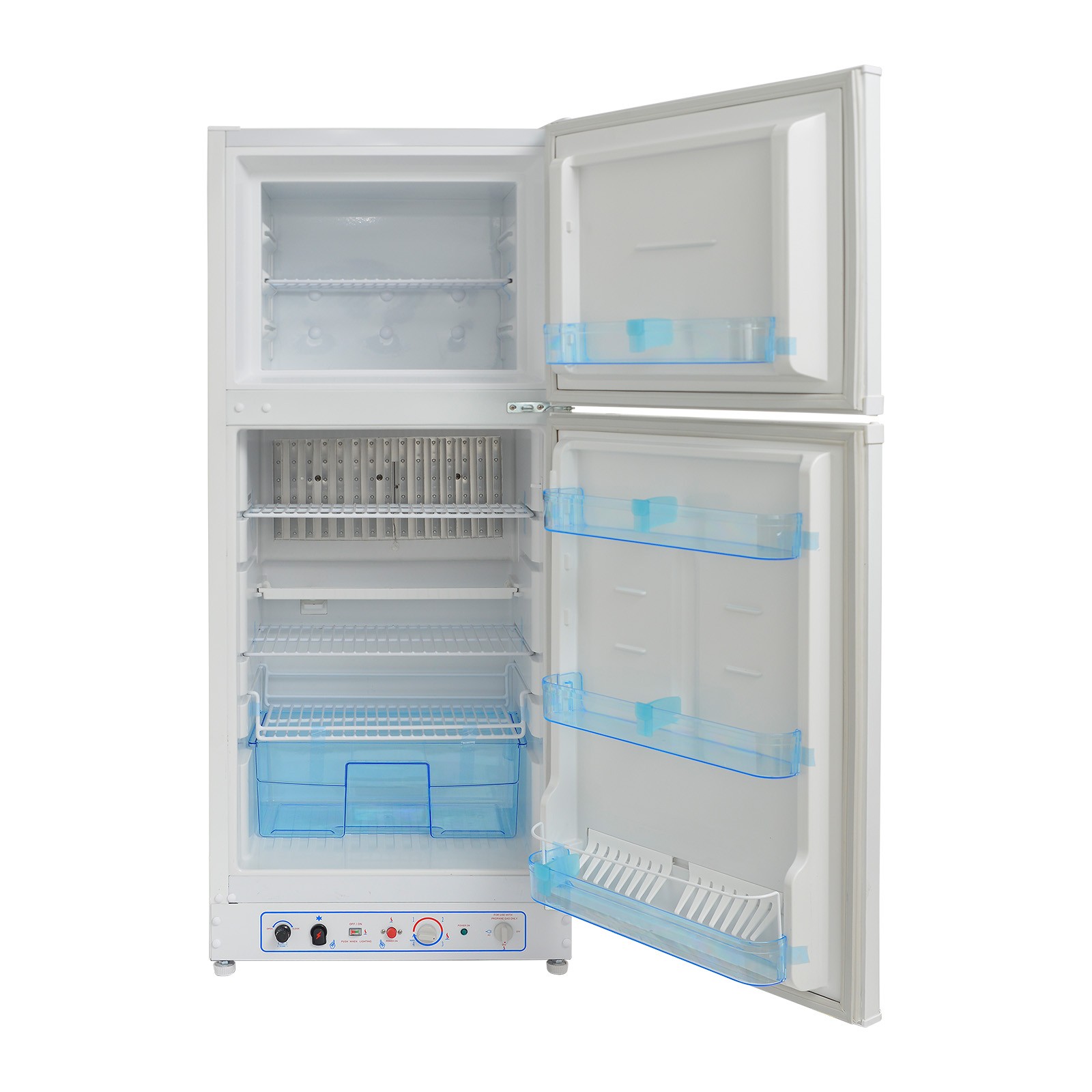 6.5 cu ft 2-Way Propane Gas Refrigerator Freezer RV Off-grid Cabin Camper White