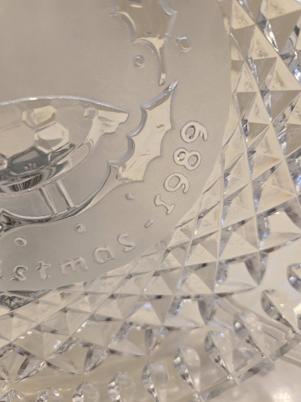 VTG Waterford Cut Crystal 12 Days Of Christmas 8" Diameter Christmas 1989 & 1992