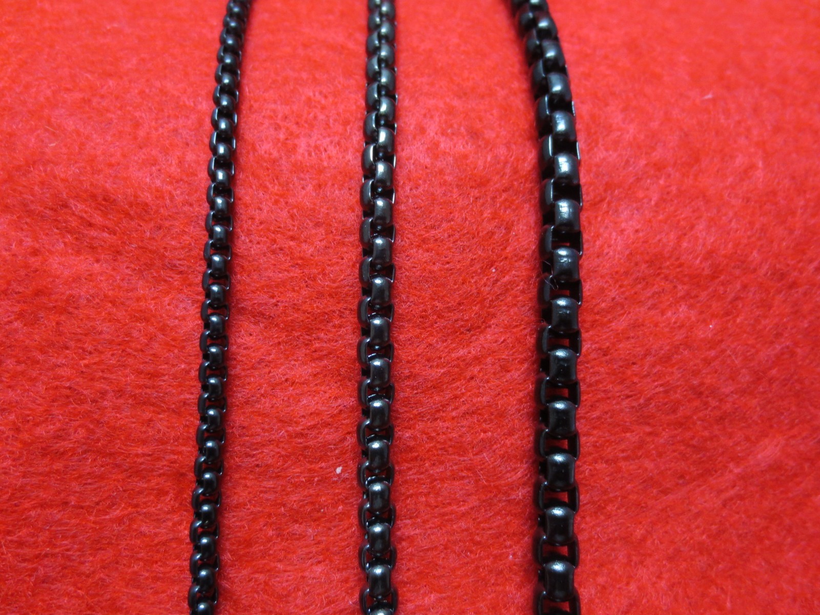 16"-60" 3/4/5MM BLACK PLATED  STAINLESS STEEL SMOOTH BOX ROPE CHAIN NECKLACE -Bk