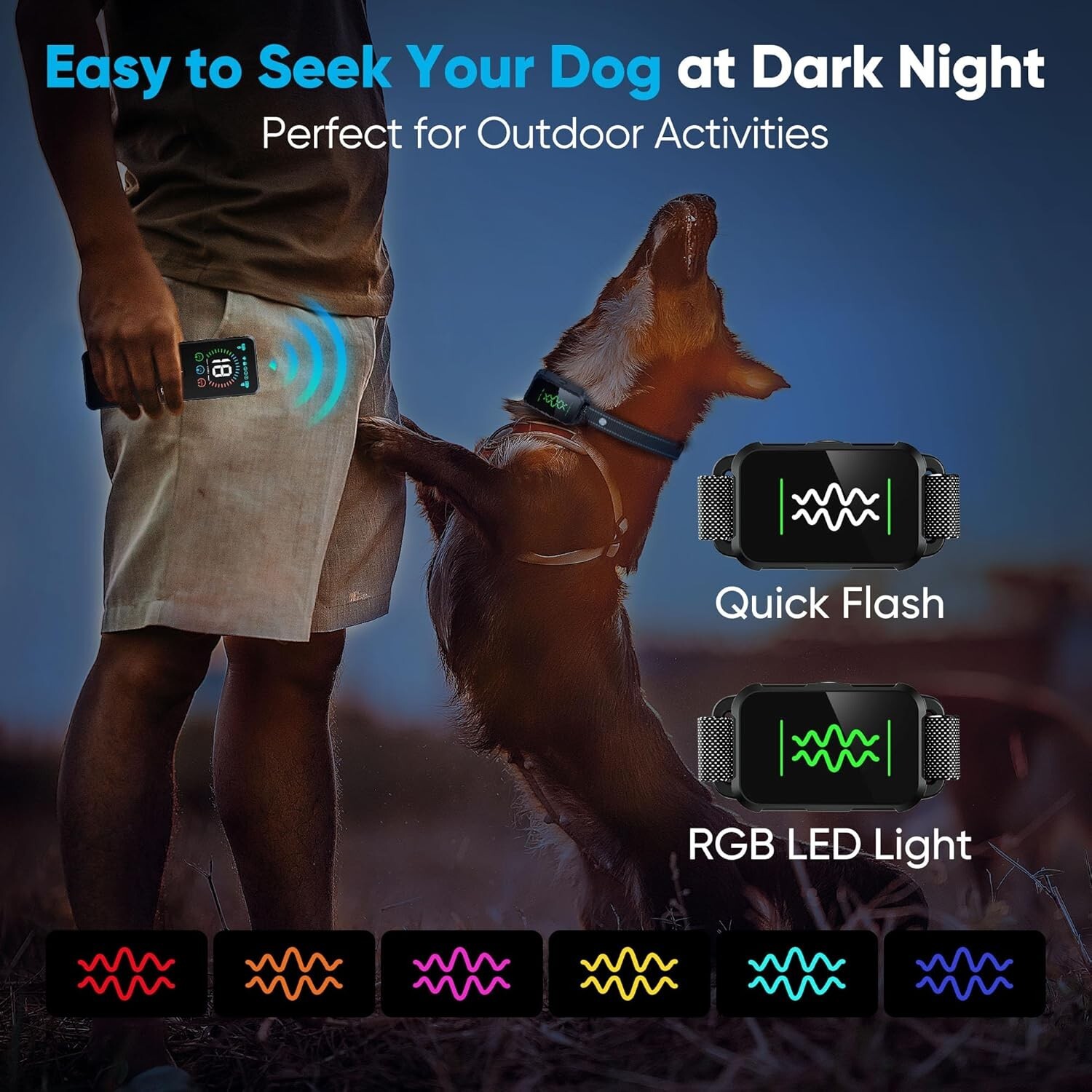 Dog Shock Collar - Dog Training Collar with Remote 2000FT, Rechargeable Smart