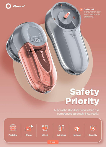 Bymore Fabric Shaver, Lint Remover, Shaver 5.75*2.60*2.64in, Gray