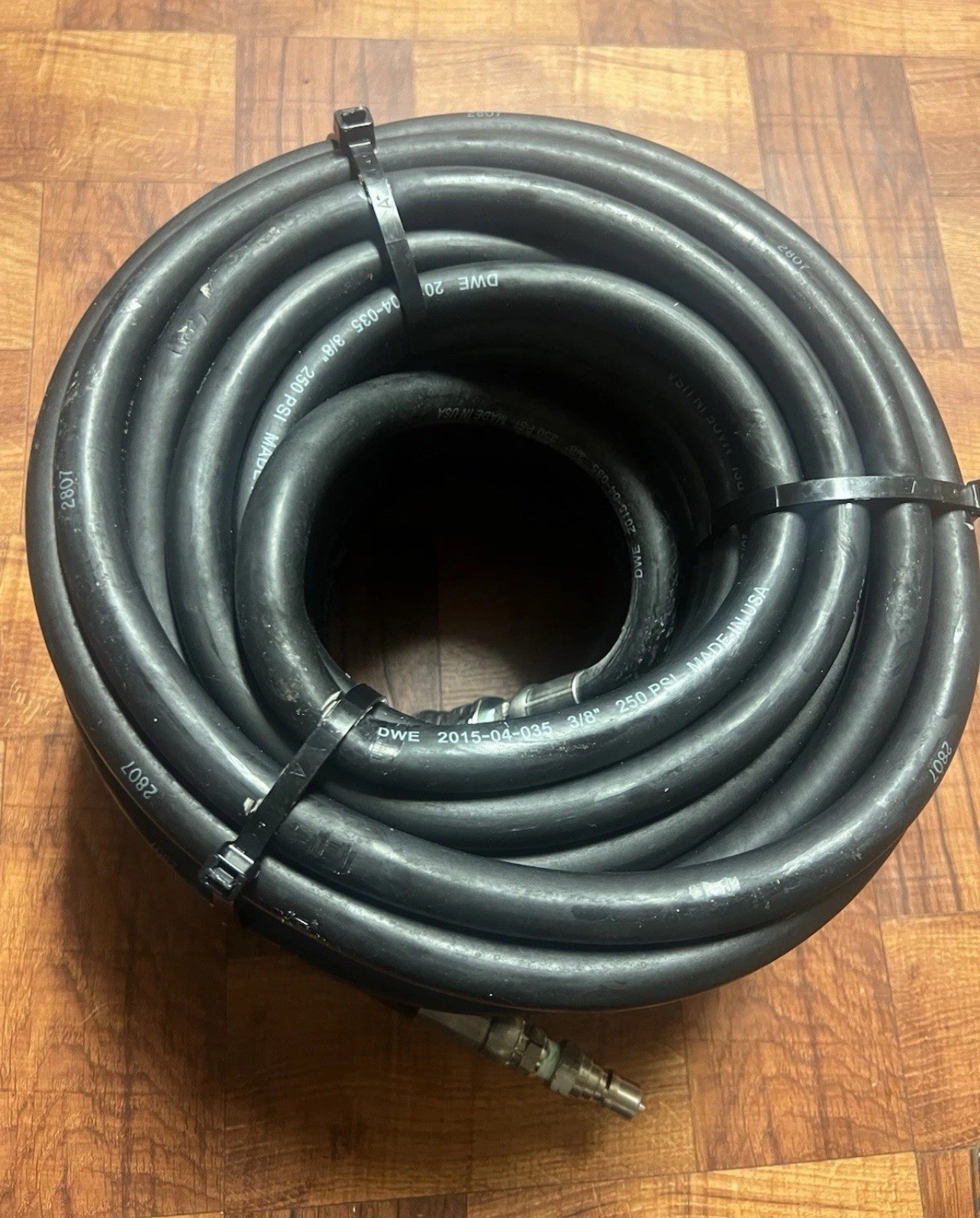 DWE 75’ Breathing Air Hose 250 PSI 3/8" w/ PARKER Quick-Connect SS Fittings NEW