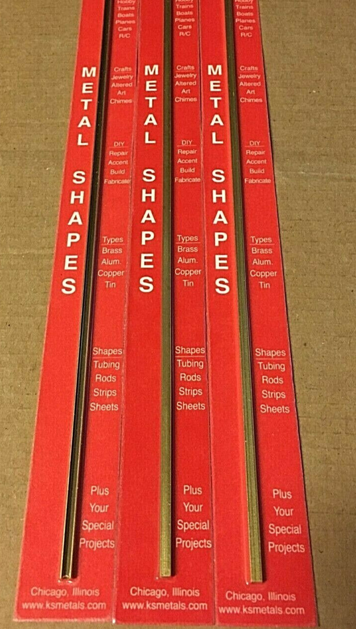 K&S Solid Brass C Channel 3 Pieces Packs 12" Long 1/8" wide x 1/8" Side #9885