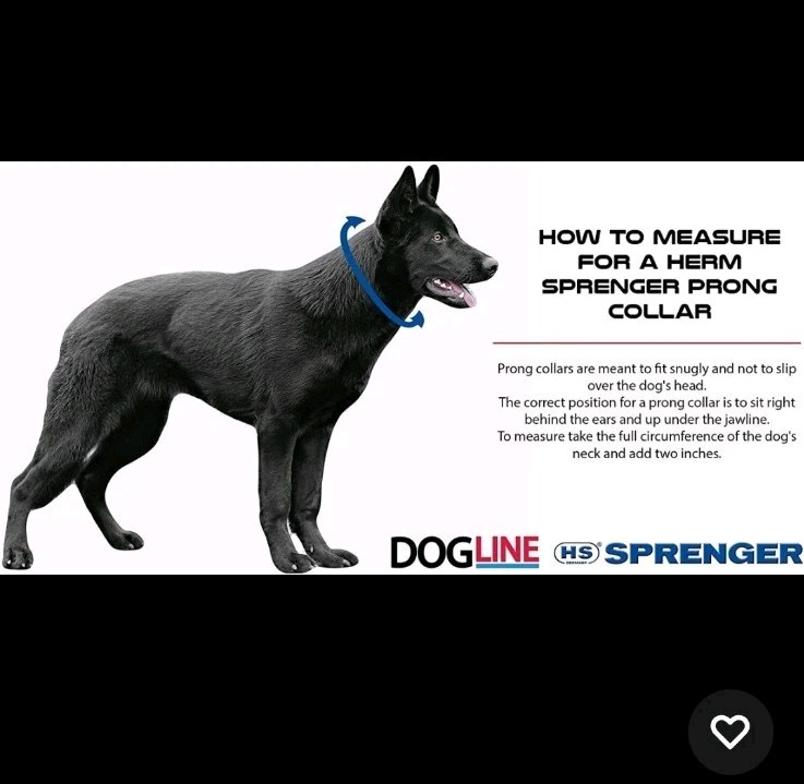 Herm Sprenger Stainless Steel Prong Dog Training Collar with Release Buckle 25"